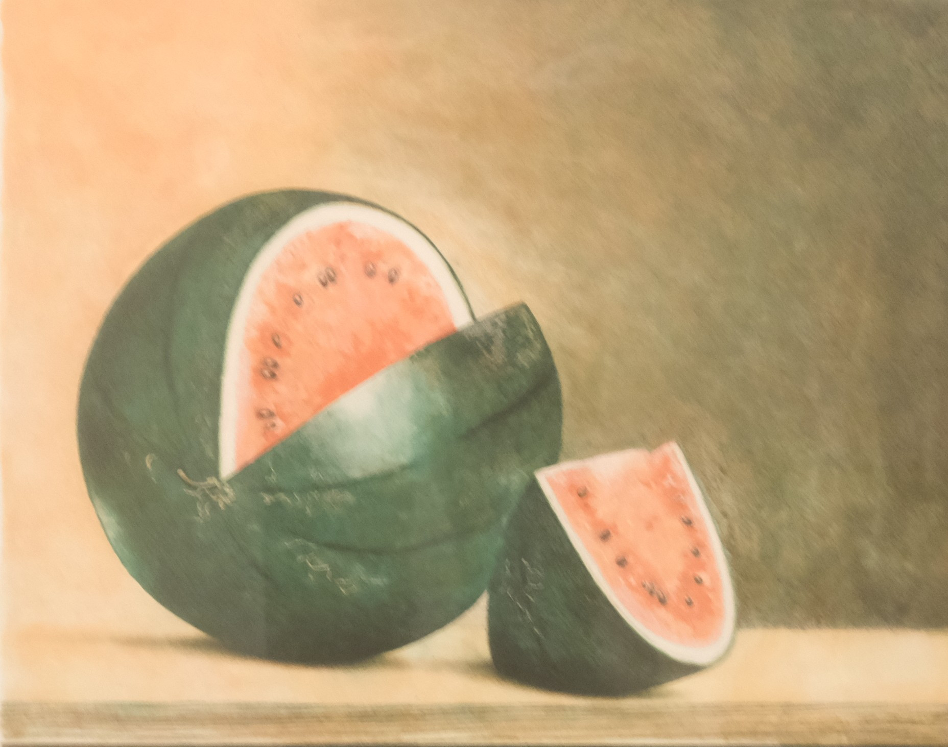 PHILIP VON SCHANTZ. LITOGRAFI. KOMPOSITION MED VATTENMELON.