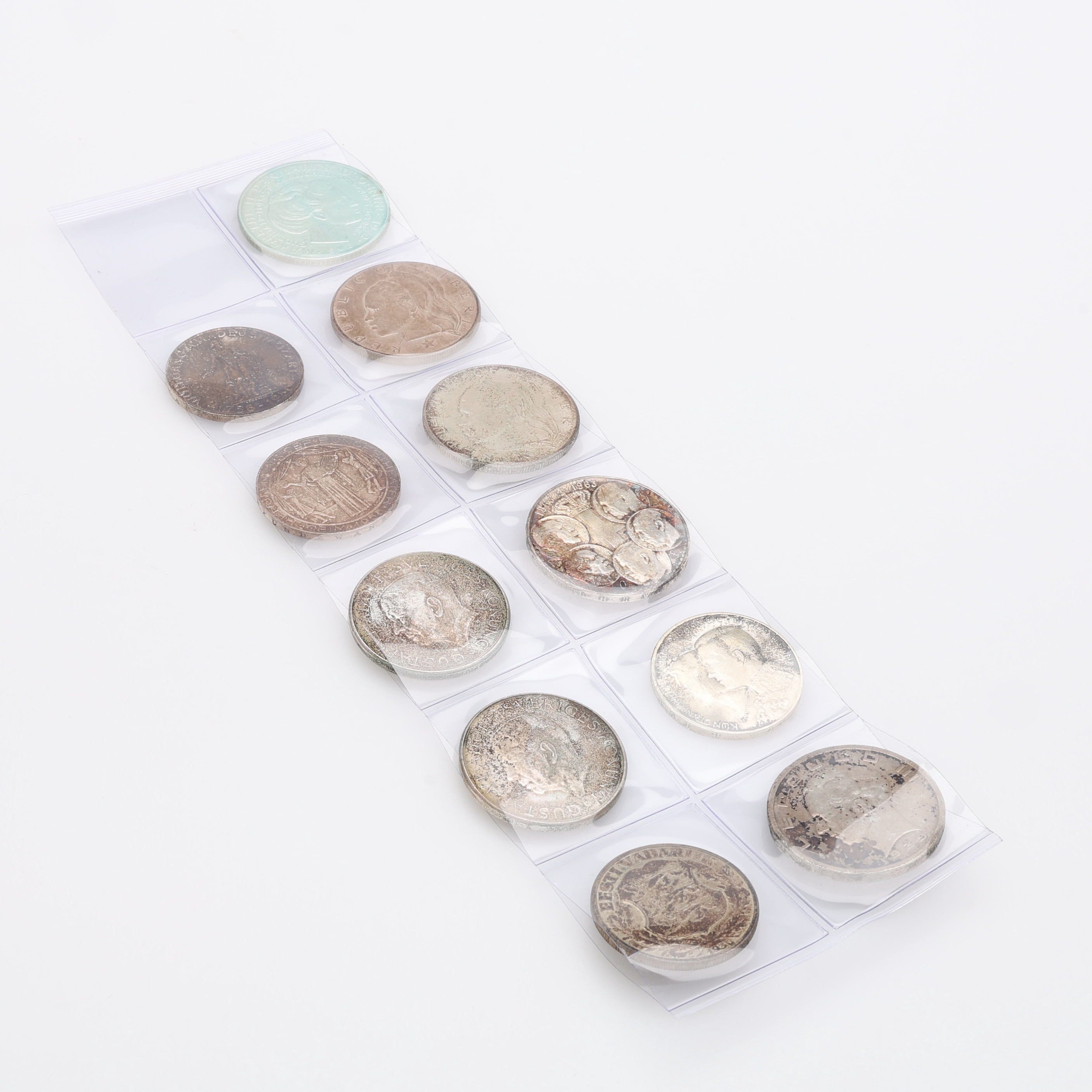 SILVERMYNT, 11 ST, olika ursprungsländer. 185,9 g.