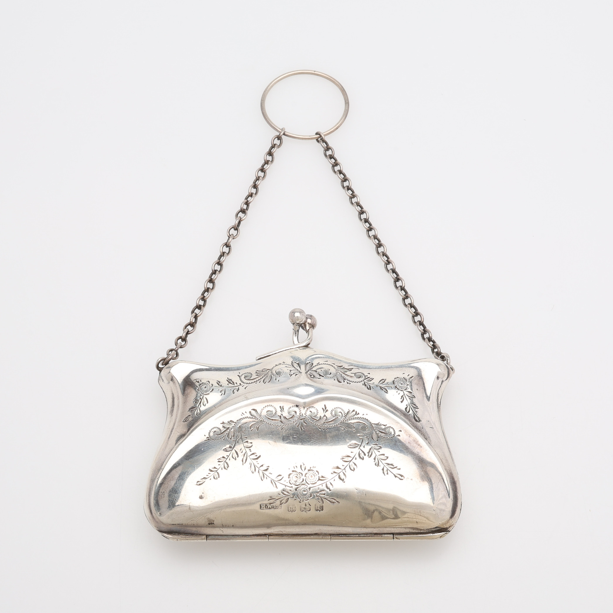 PORTMONNÄ, STERLINGSILVER, HENRY WILLIAMSON LTD, BIRMINGHAM, 1918, TOTALT CIRKA 63,8 GRAM.