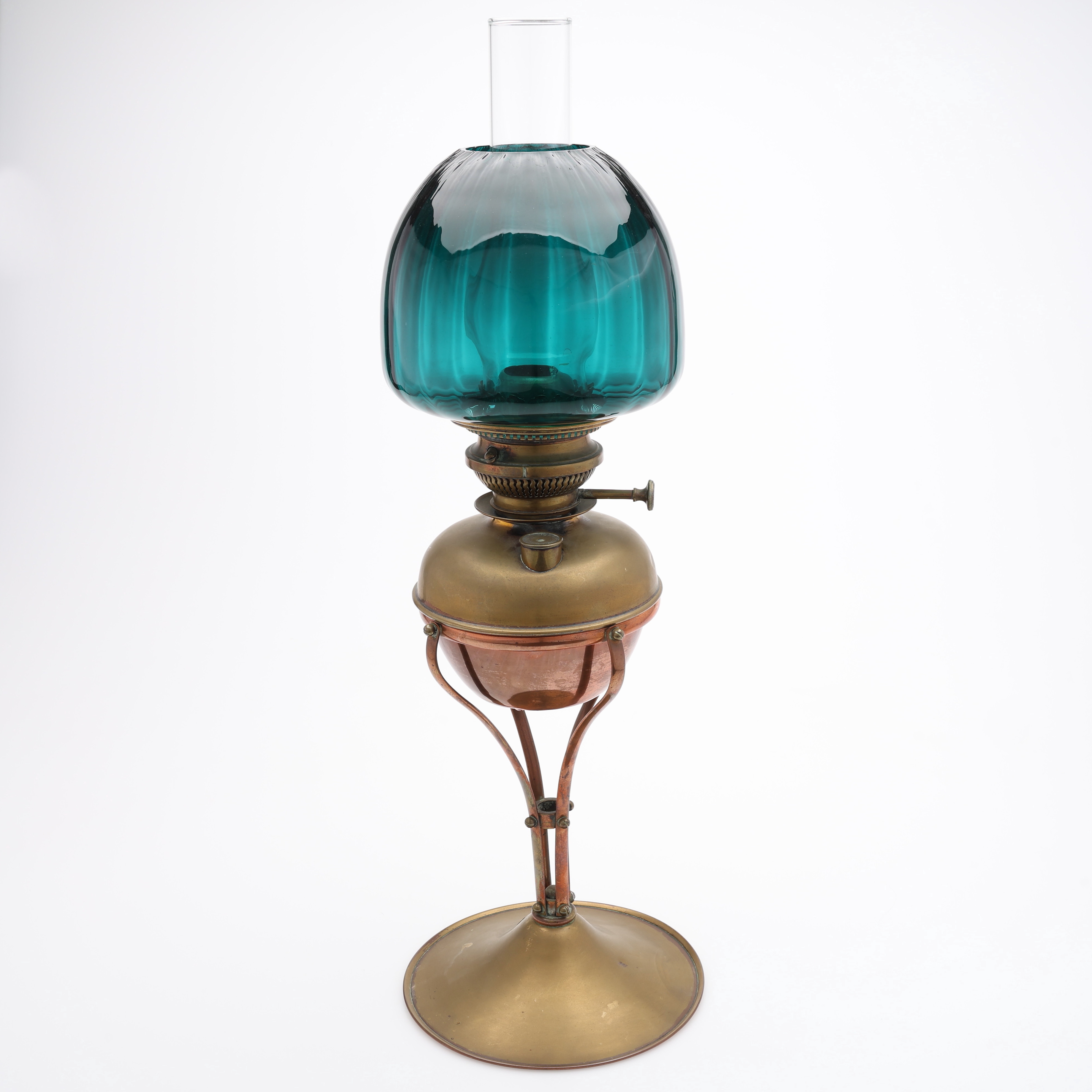 FOTOGENLAMPA, MÄSSING, KOPPAR & GLAS, TROLIGTVIS STORBRITANNIEN, OMKRING SEKELSKIFTET 1900.