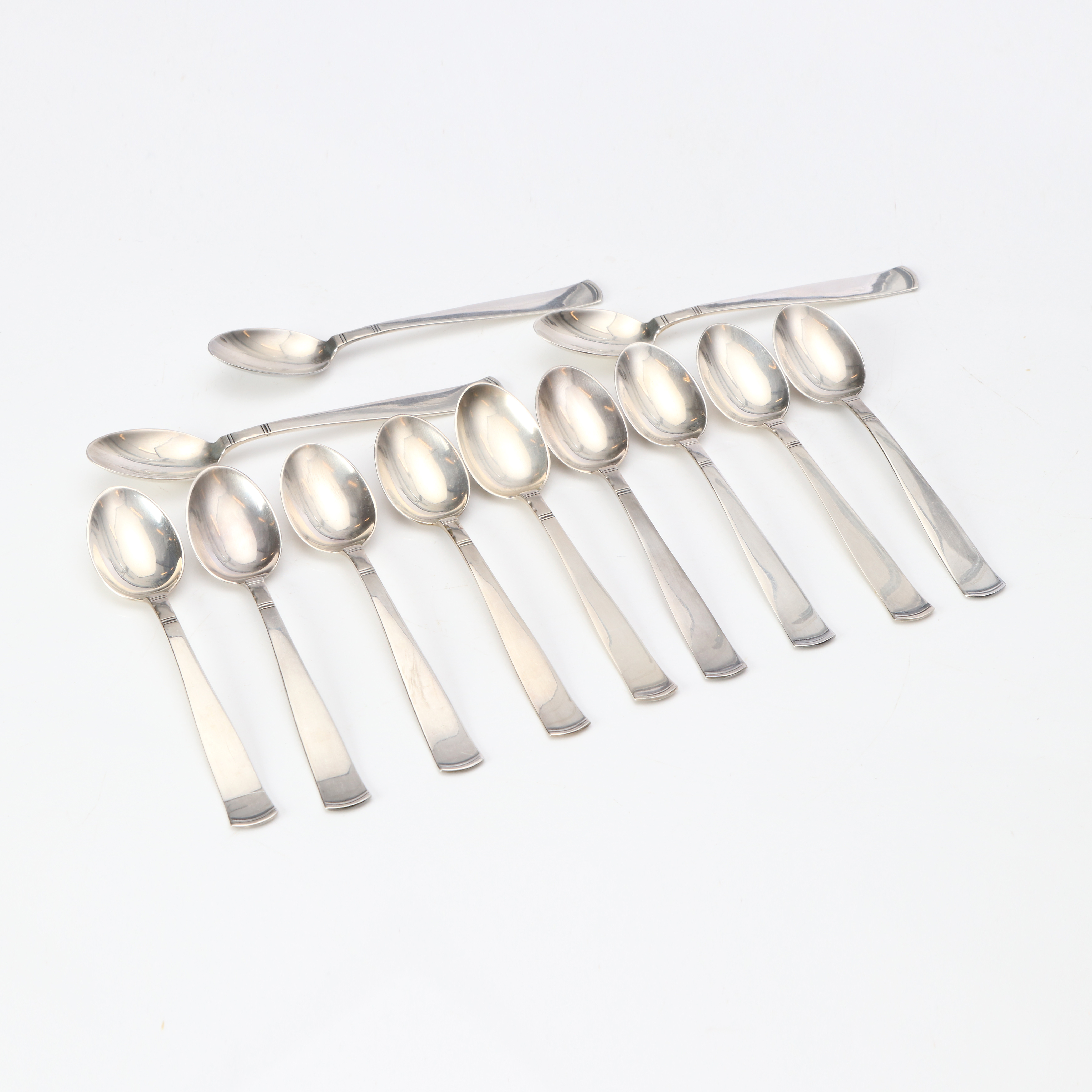 ROSENHOLM, TESKEDAR, 12 ST. Silver. Vikt ca 180 gram.