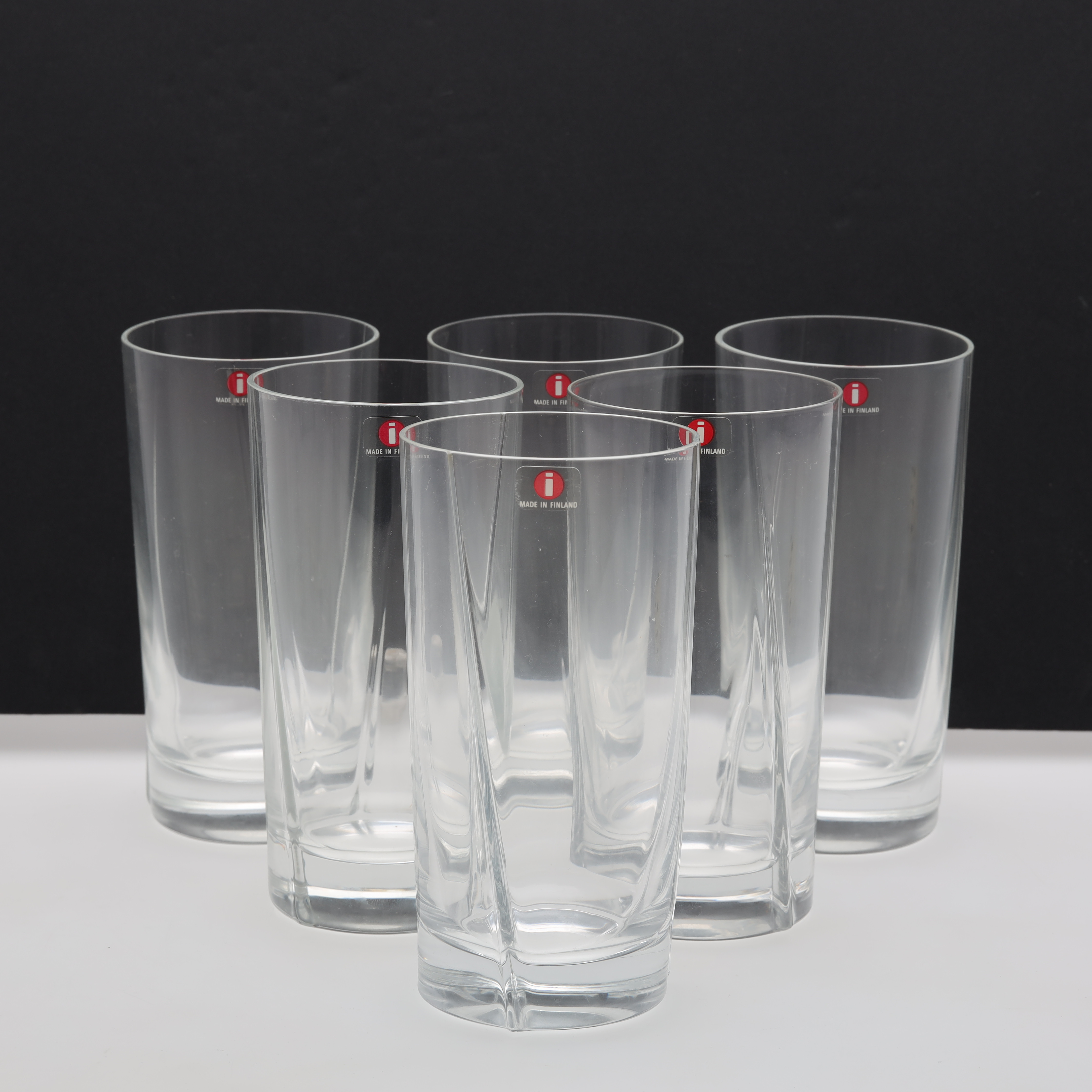 HIGHBALLGLAS, 6 st, "Viva", Tapio Wirkkala, Iittala, Finland.