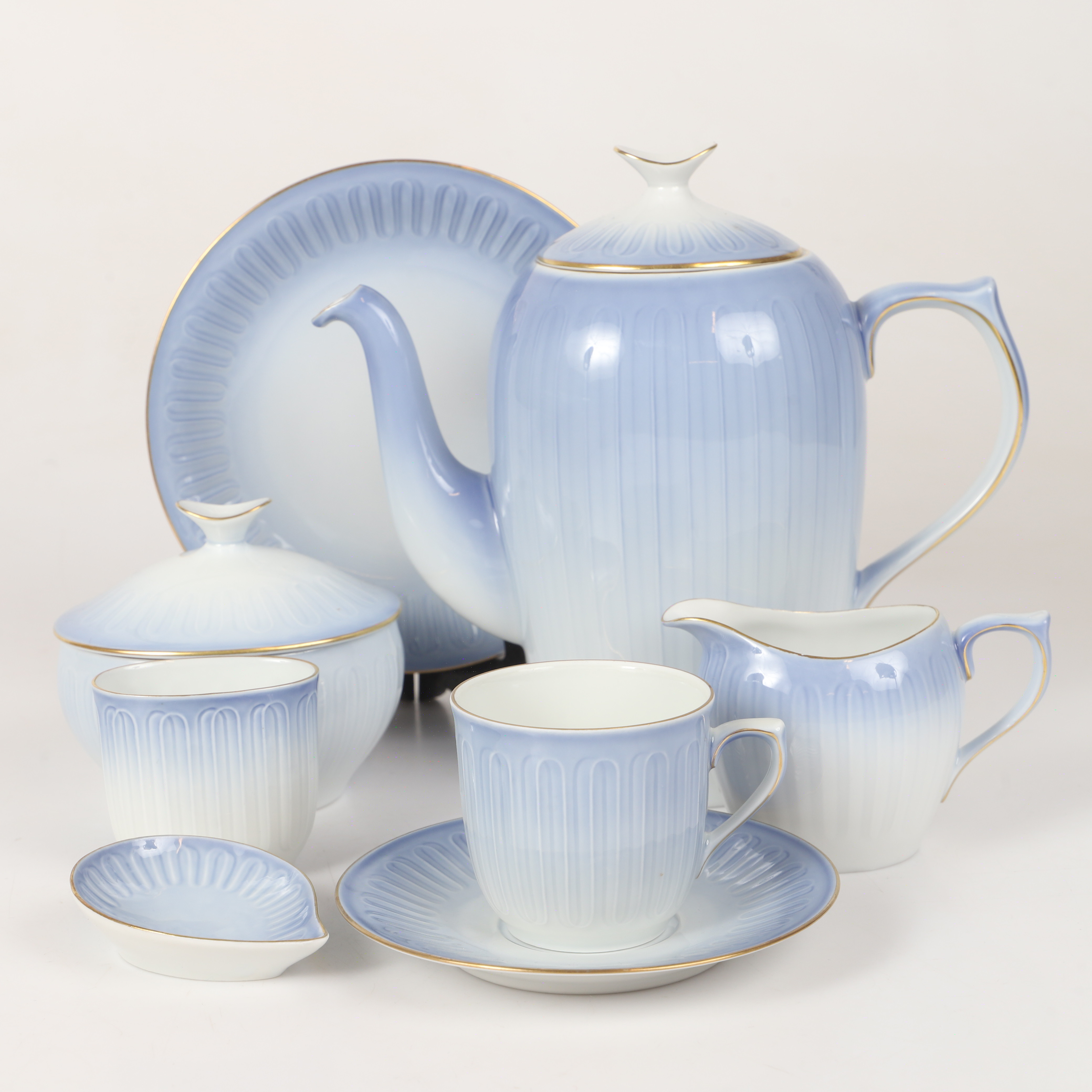 KAFFESERVIS, 43 delar, "Ballerina", porslin, Bing & Gröändahl. Danmark.