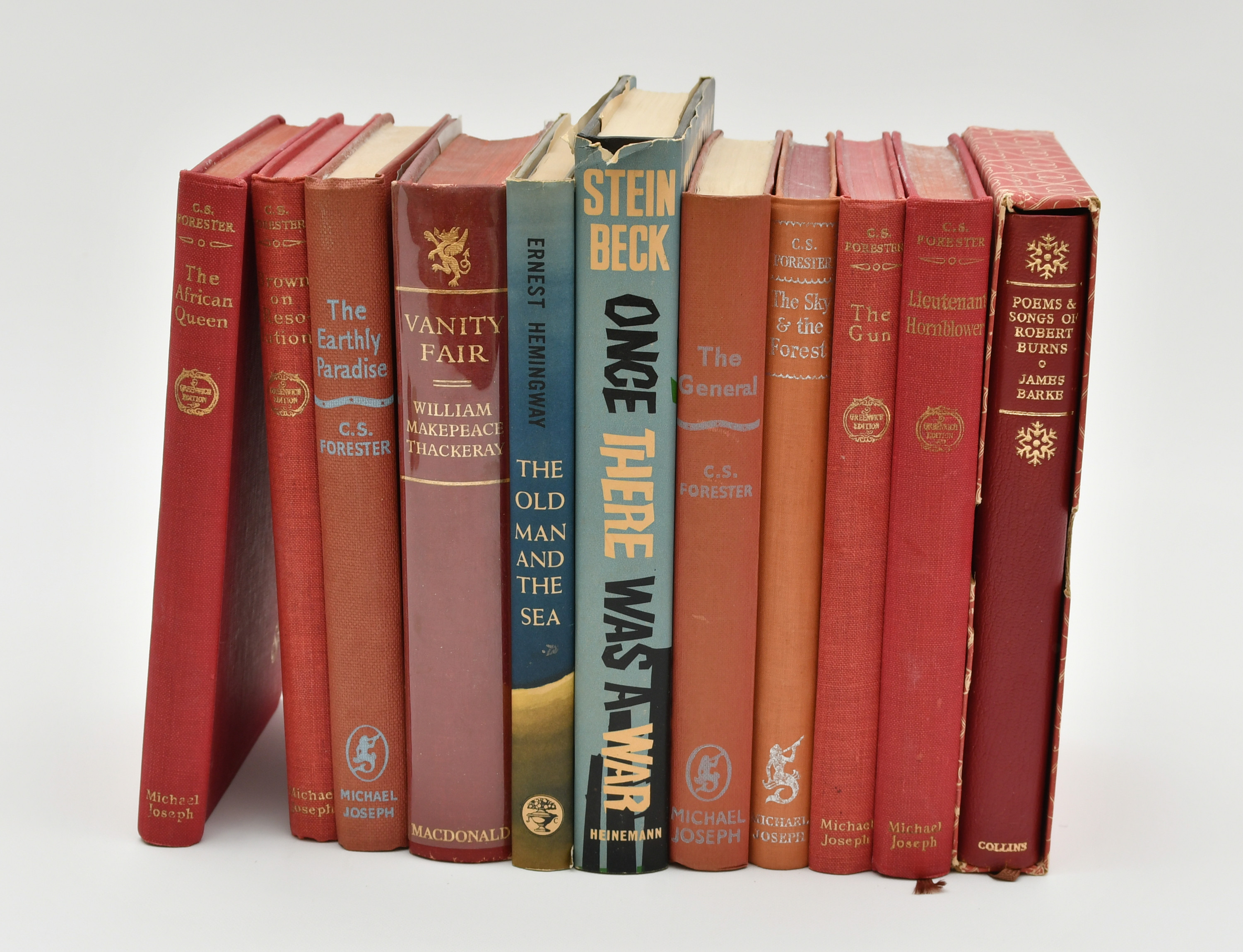 Skönlitteratur, brittisk och amerikansk. 11 volymer.