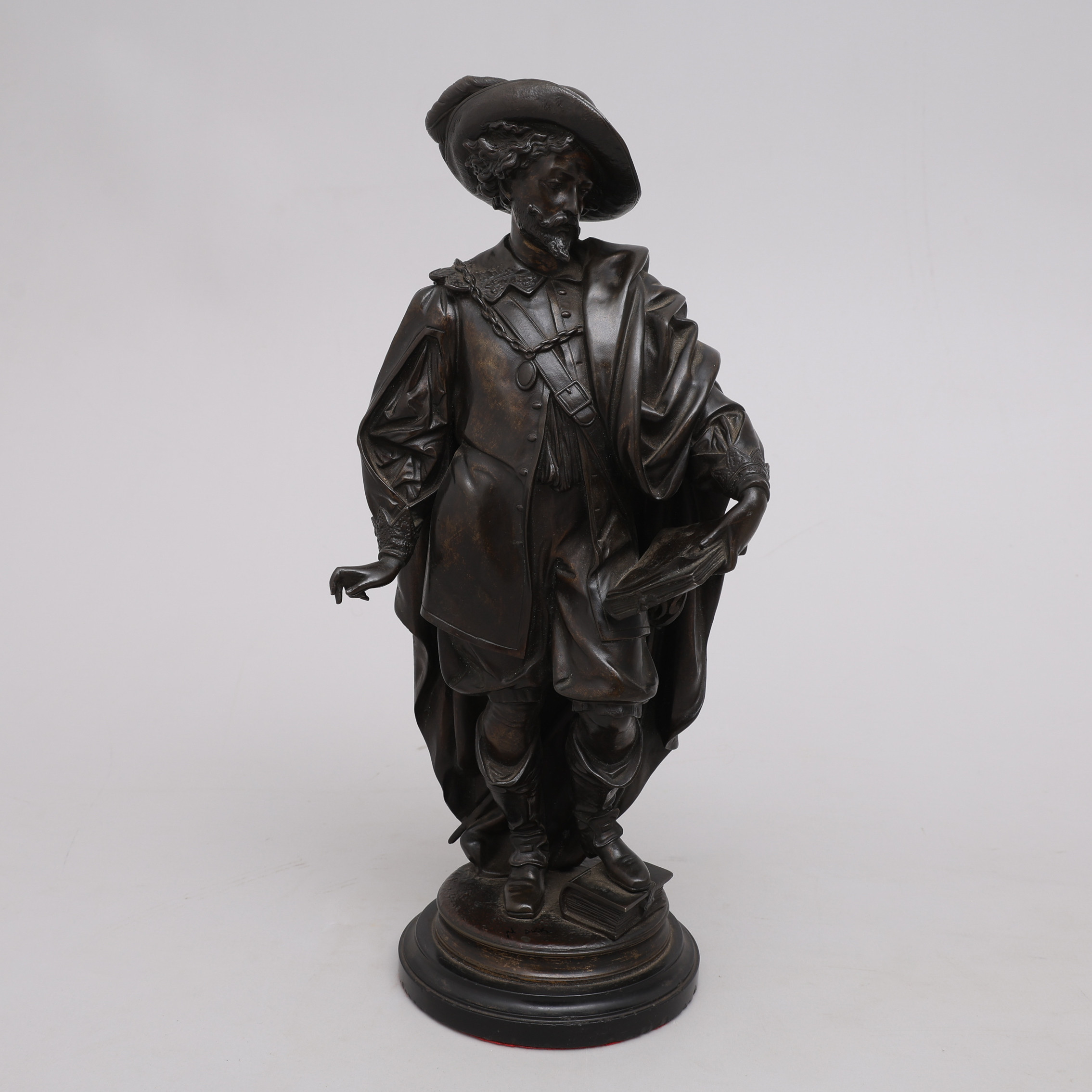 OKÄND KONSTNÄR, SKULPTUR, BRONS, FÖRESTÄLLANDE PETER PAUL RUBENS, OSIGNERAD, TROLIGTVIS FRANKRIKE, 1800-TALETS ANDRA HÄLFT.
