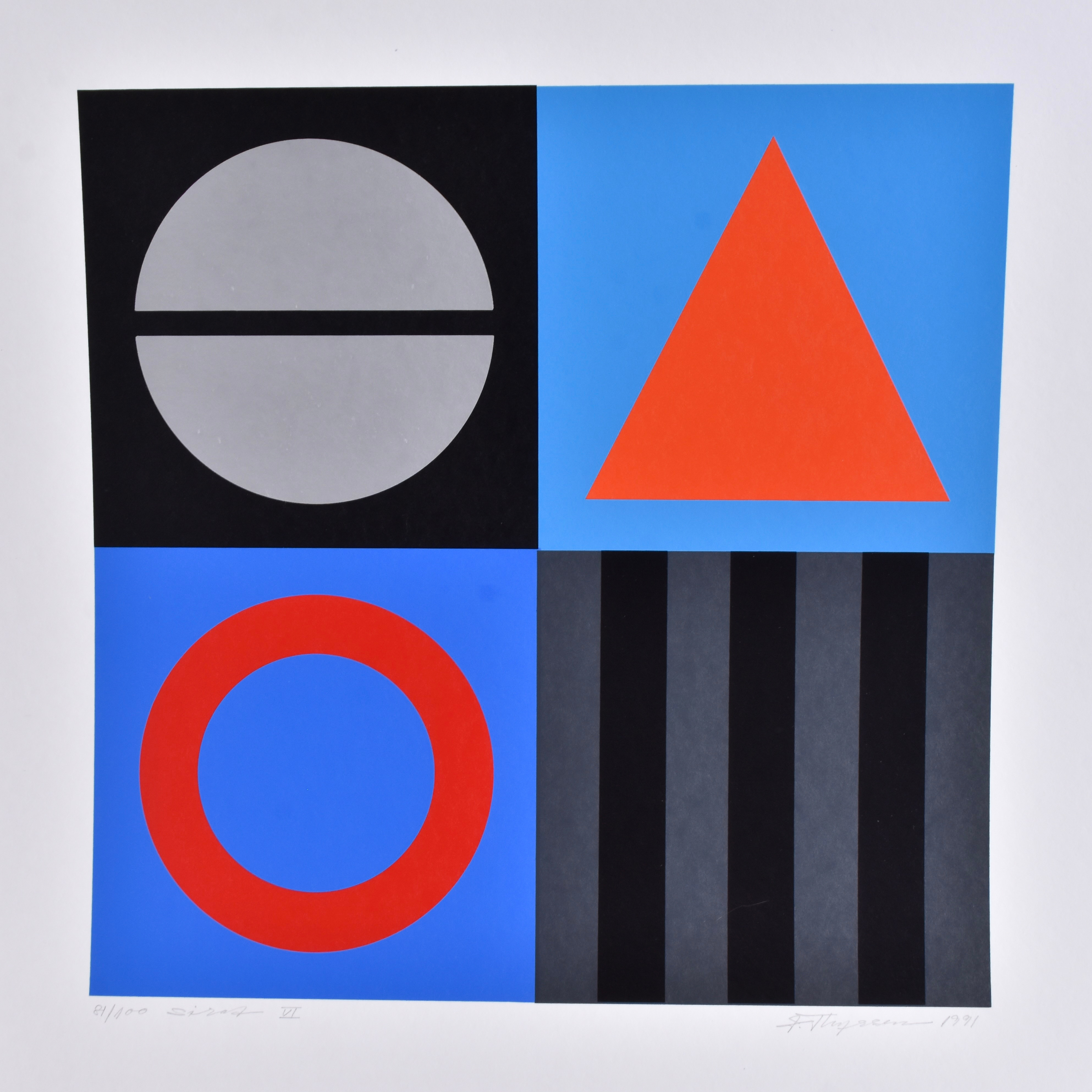 JETTE THYSSEN. färgserigrafier 6 st, Sirat I-VI, i mapp.