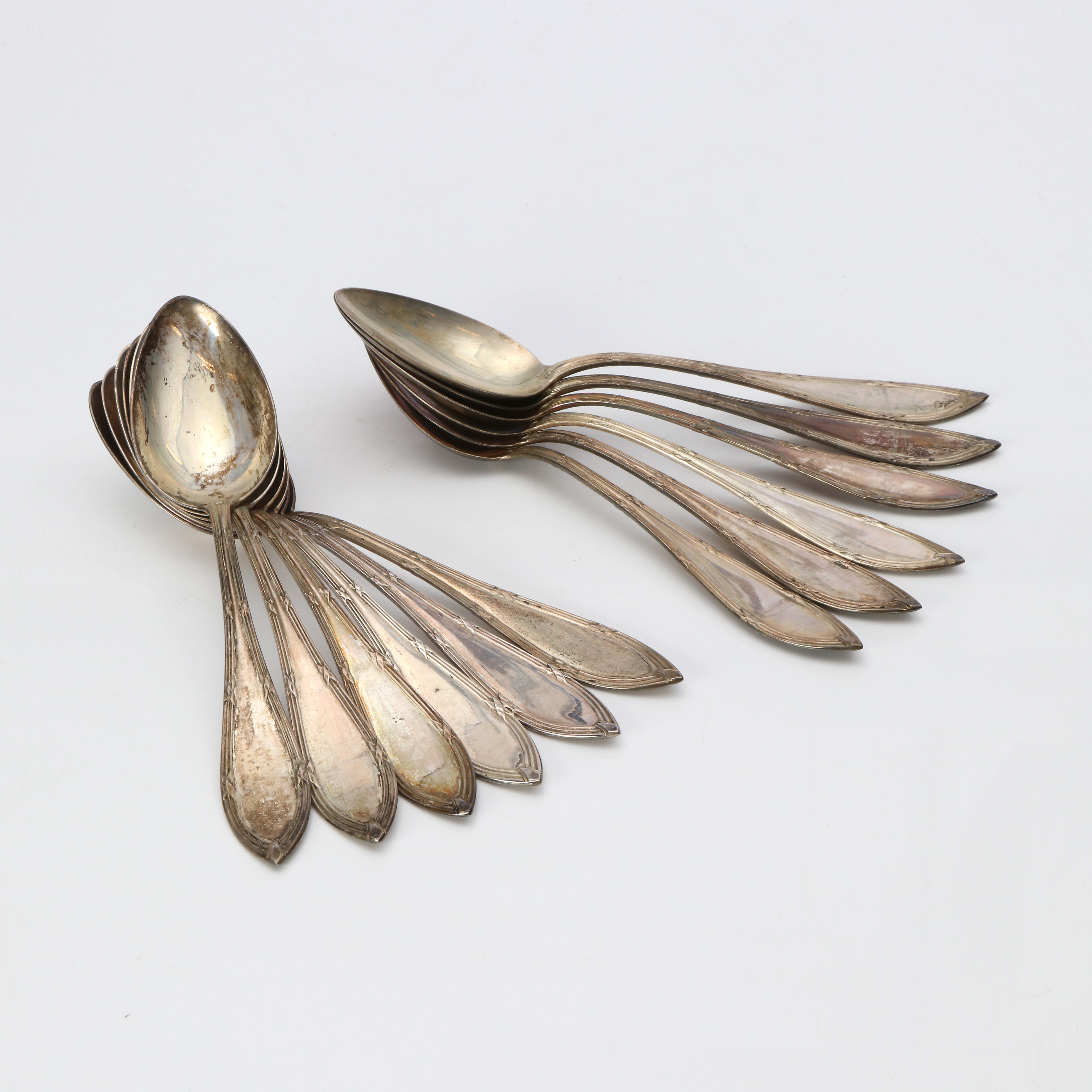 MATSKEDAR, 12 ST. Silver. Vikt ca 820 gram.