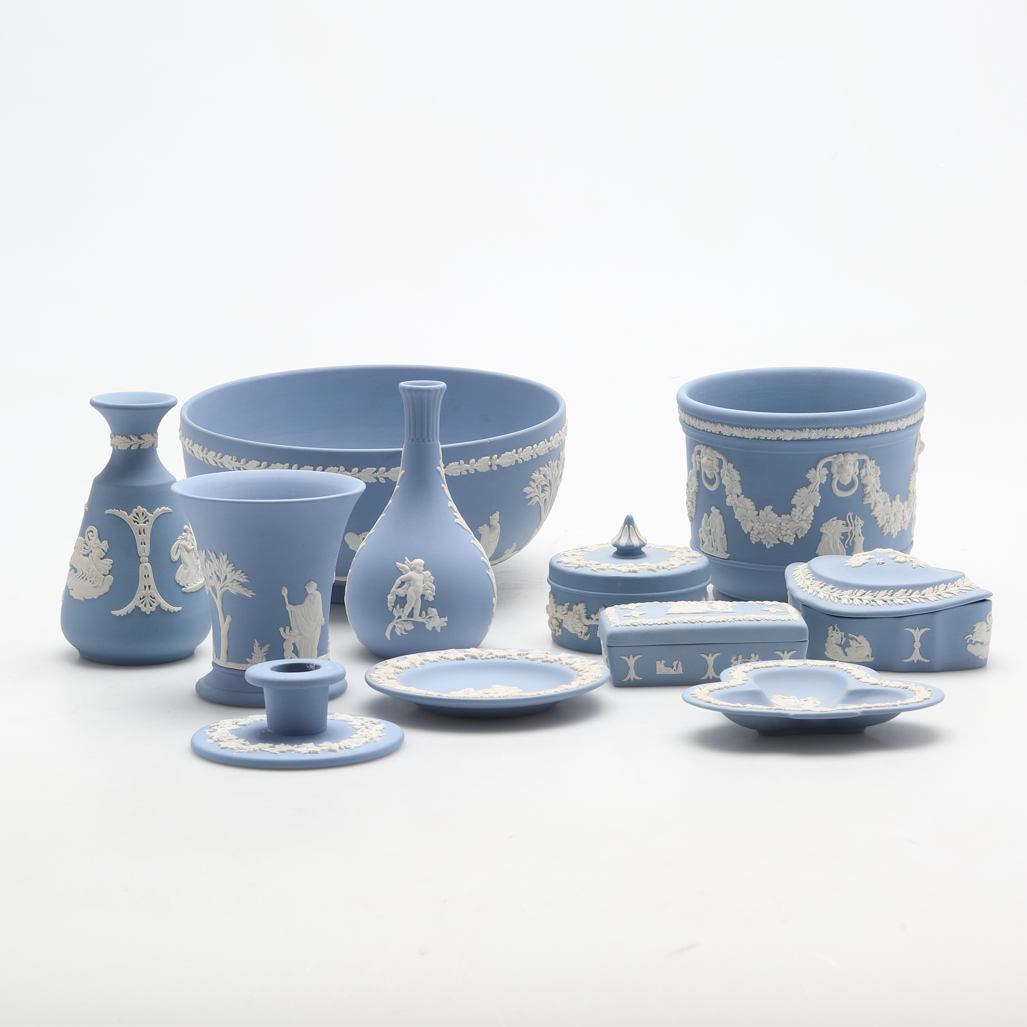 PARTI JASPERWARE, 11 delar, Wedgwood. England.