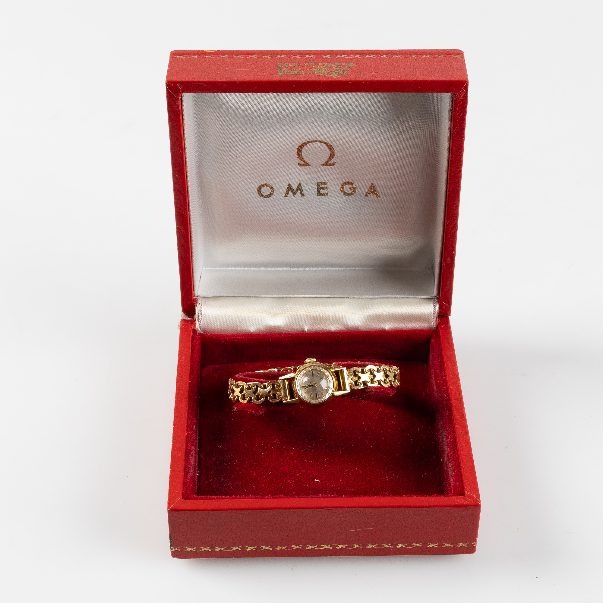 OMEGA, armbandsur / smyckesur, 18K guld, manuellt uppdrag, 1960-tal.