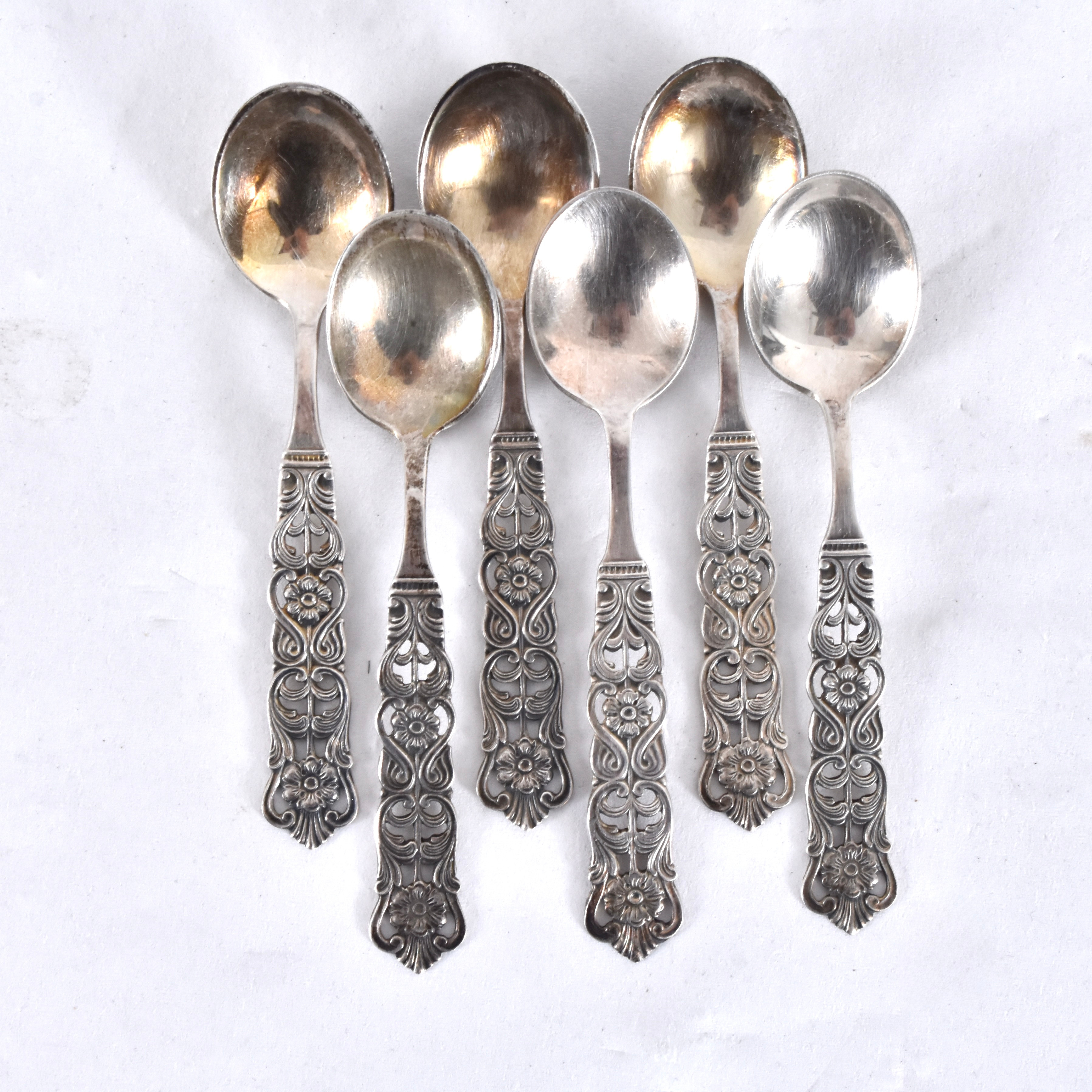 KAFFESKEDAR, 6 st, silver, 1900-tal.