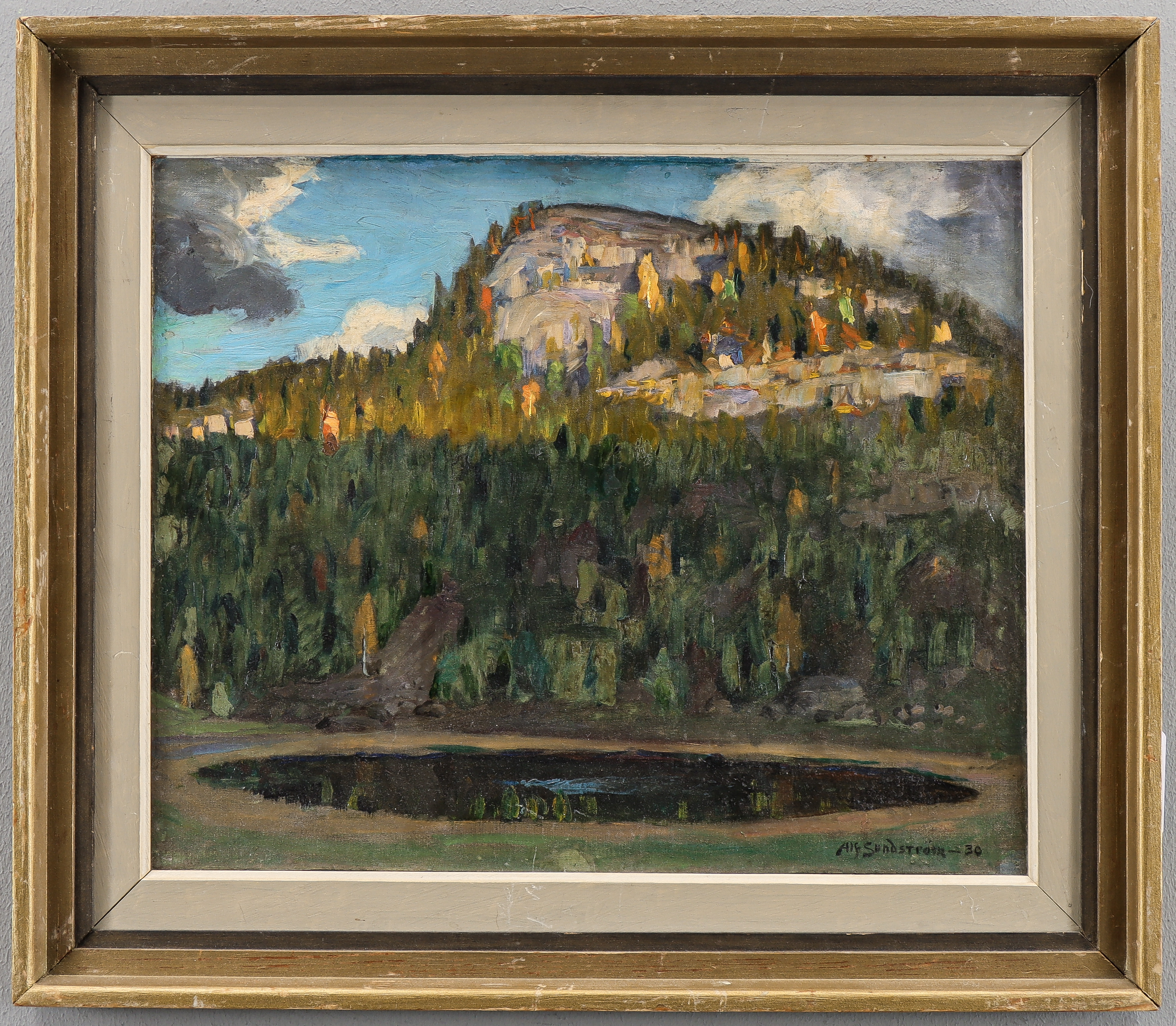 ALF SUNDSTRÖM. "Berget och Tjärnet, Nordingrå".