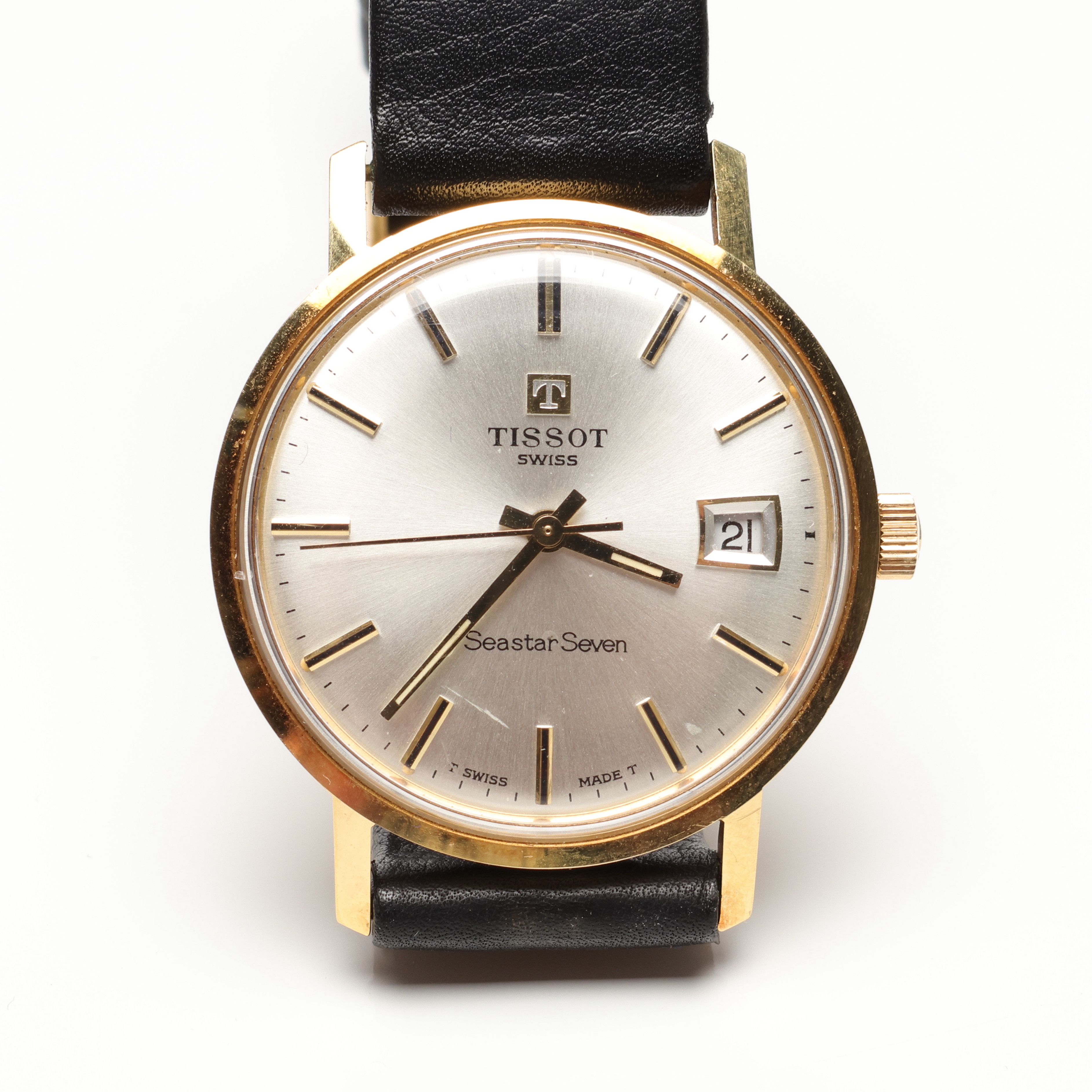 ARMBANDSUR, guld, 14k, ca 34mm, manuell, Seastar Seven, Tissot.