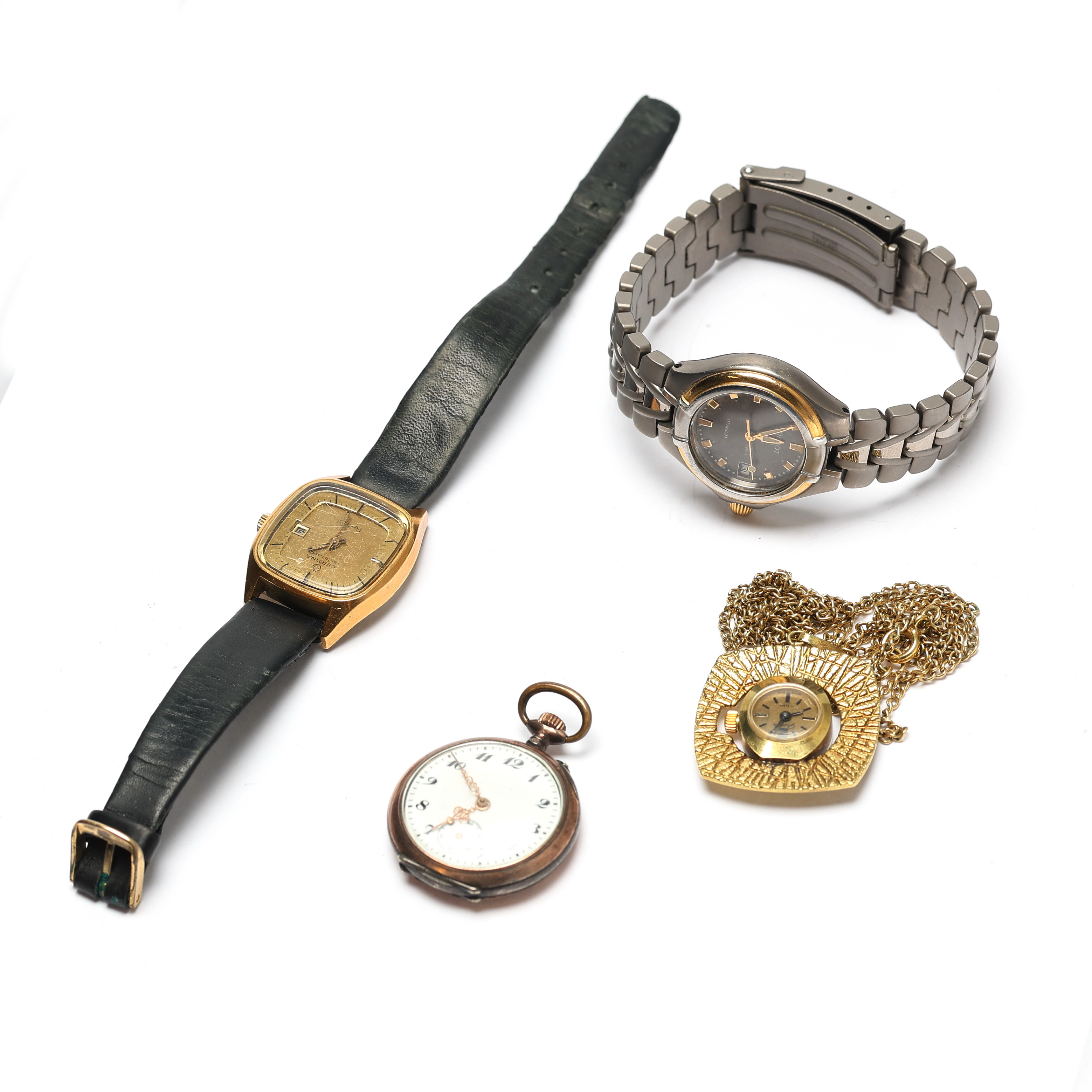 BLANDADE KLOCKOR, UR. 2 ARMBANDSUR, 1 mormorsur, 1 halsbandsur.