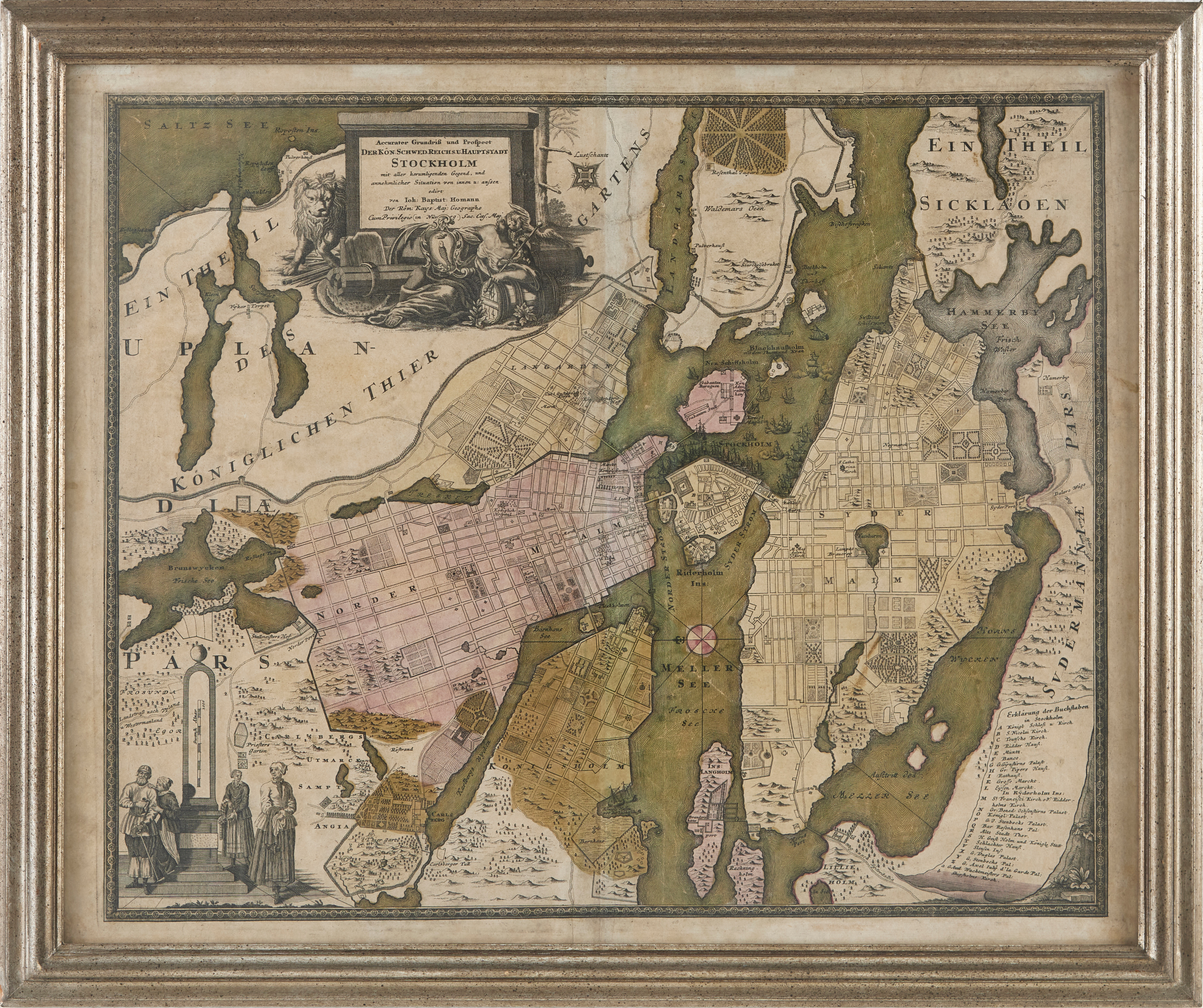 KARTA, Stockholm, Homann, 1700-tal.