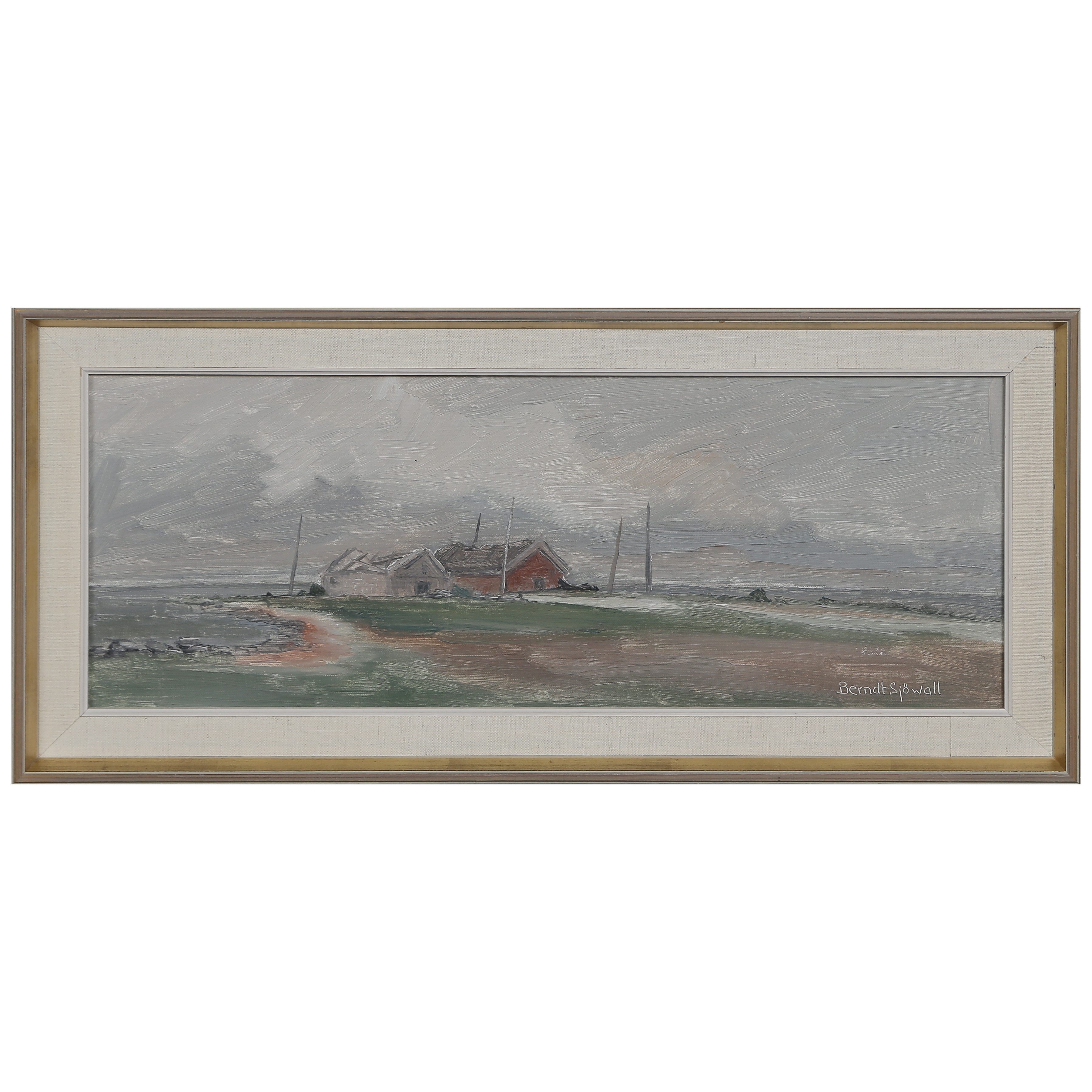 BERNDT OLOF SJÖWALL "FISKEBODEN" FOLKESLUNDA ÖLAND, OLJA PÅ PANNÅ.