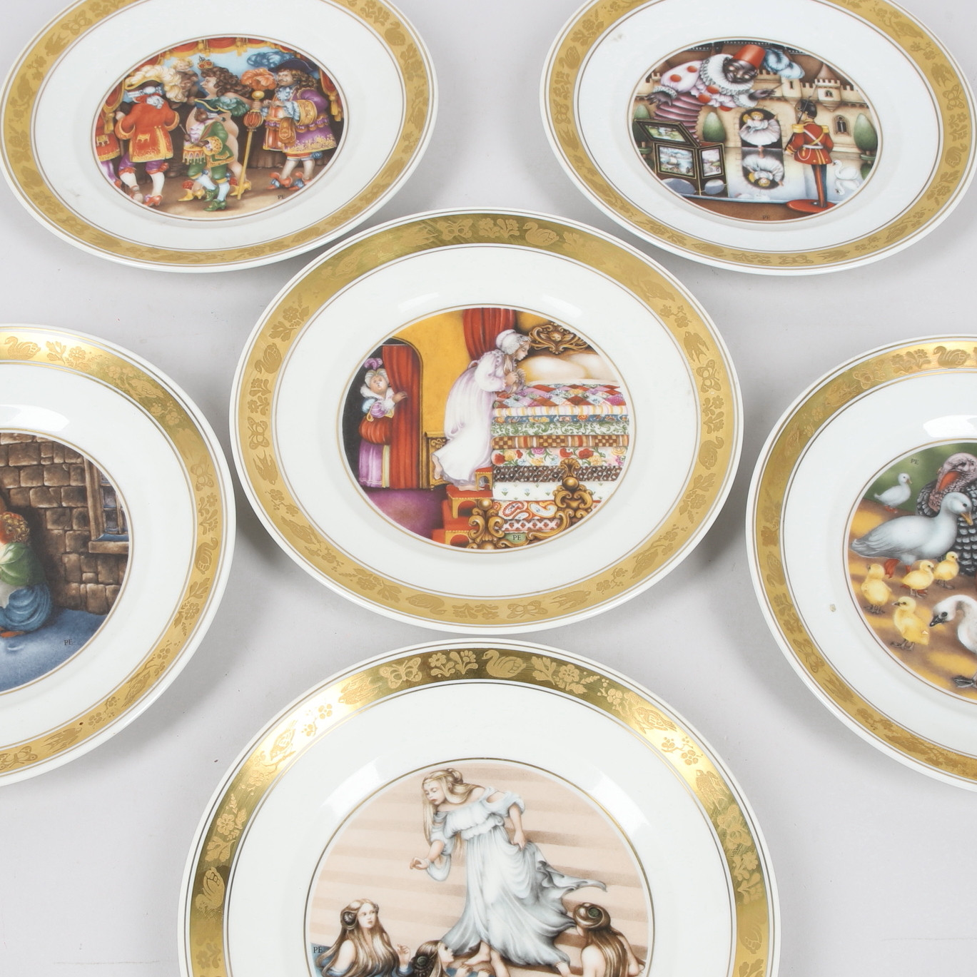SAMLARTALLRIKAR, 6 st, porslin, The Hans Christian Andersen, Royal Copenhagen, Danmark.