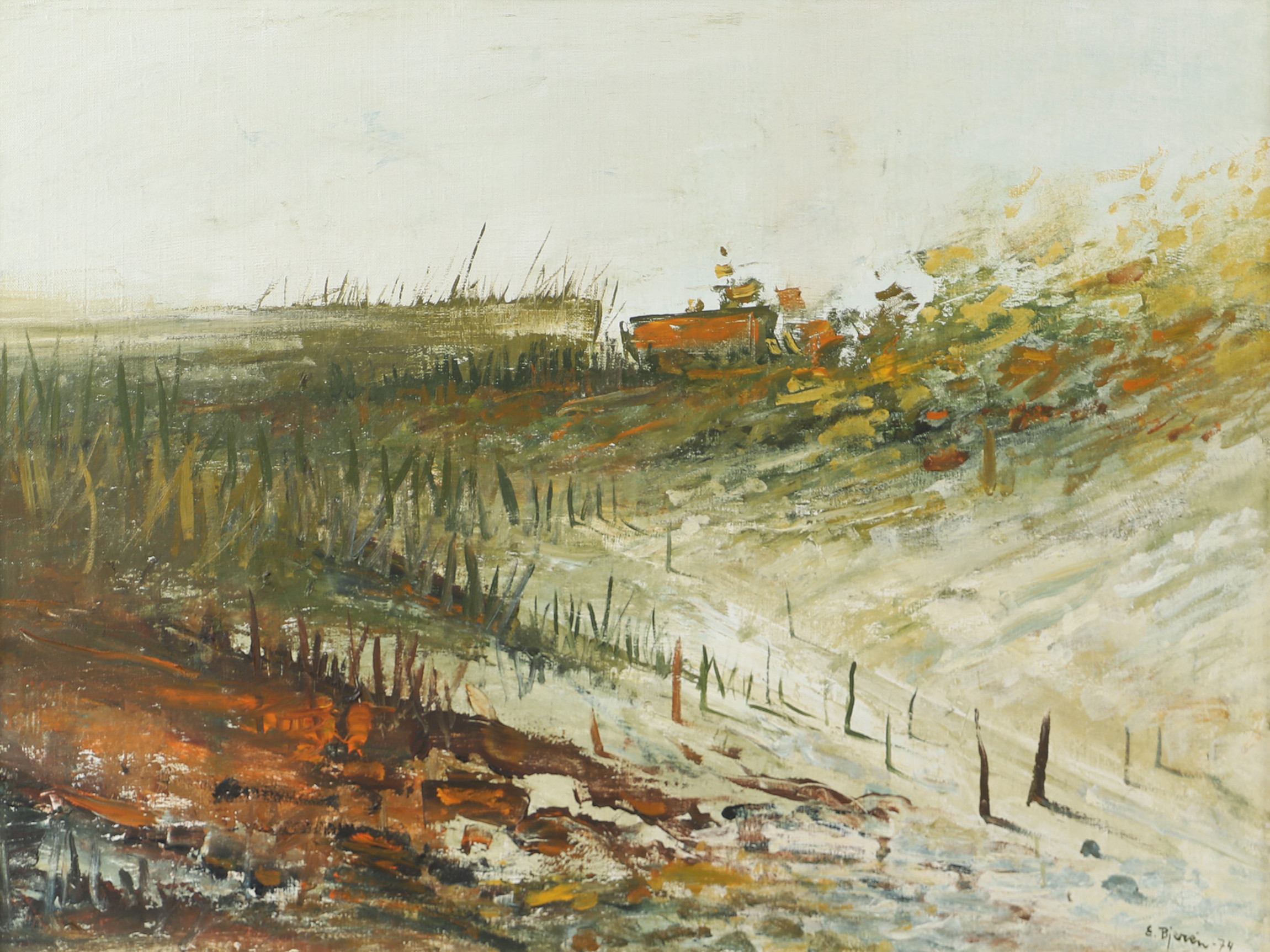 EKE BJRERÉN. "Strandbrink", olja på duk, signerad E. Bjerén.