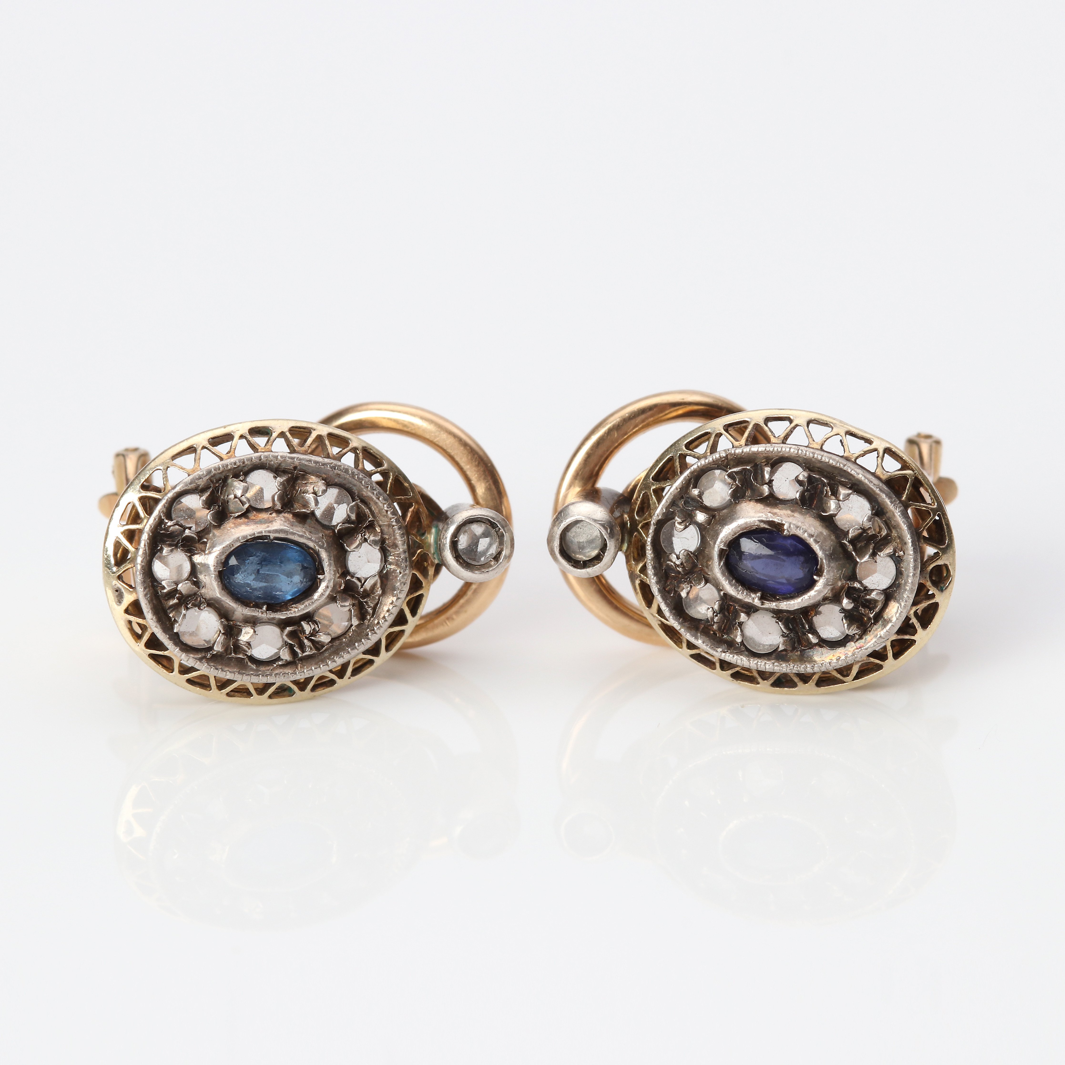 SAFIR & DIAMANTÖRHÄNGEN ca 7,4 g.