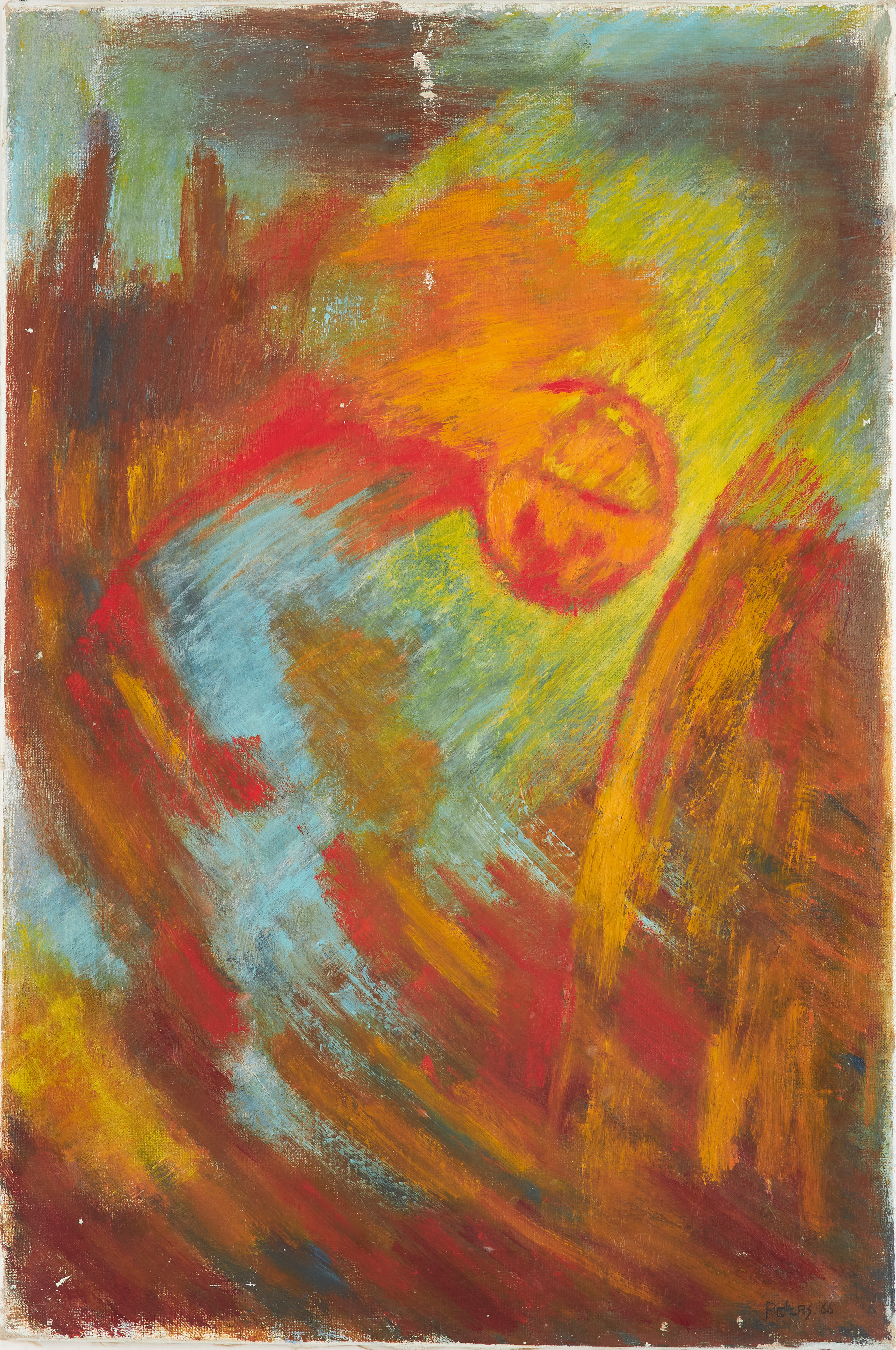 PELLAS G HANSSON. Abstrakt komposition, olja på duk, signerad, daterad 1966.