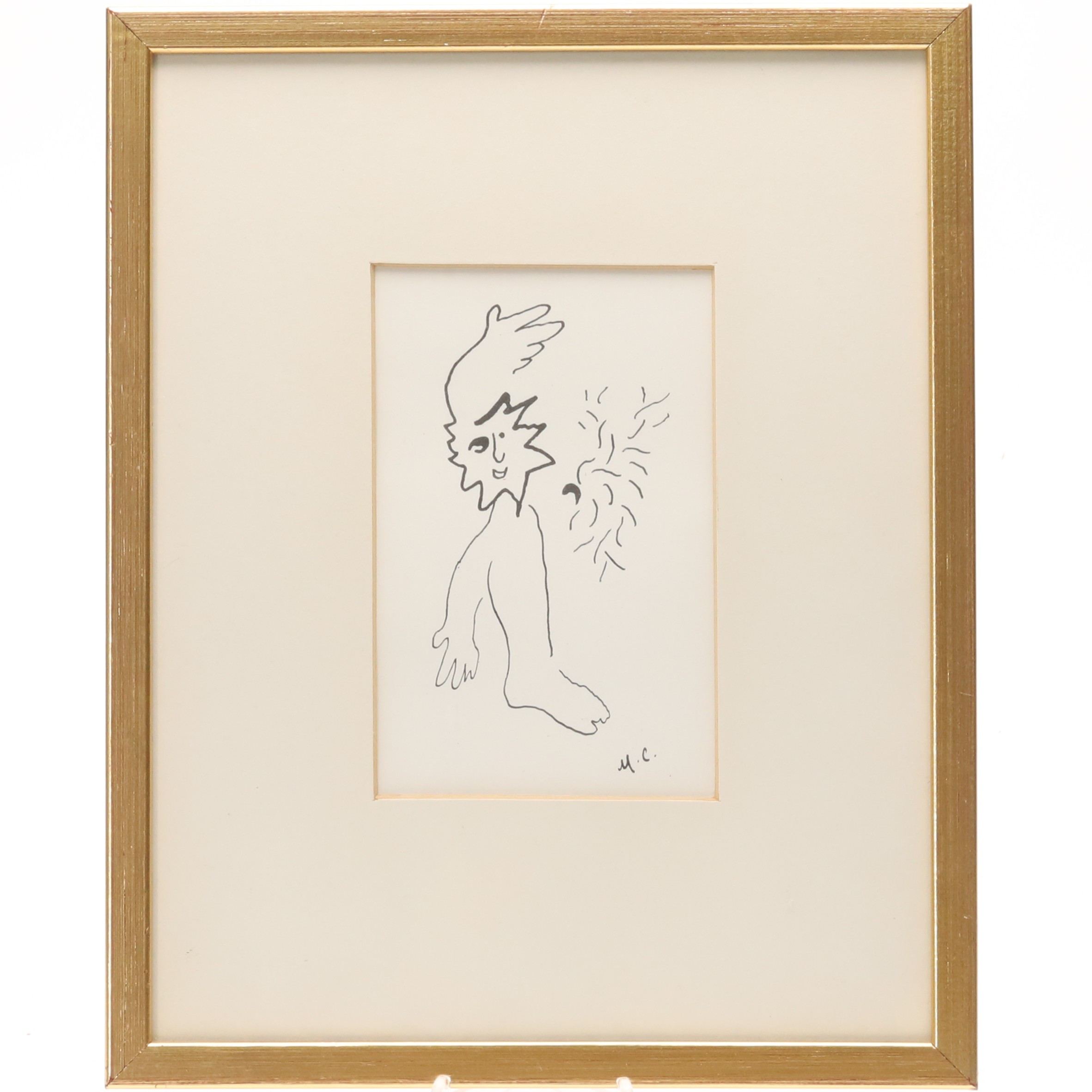 MARC CHAGALL. Efter, figurkomposition, litografi, signerad i trycket.