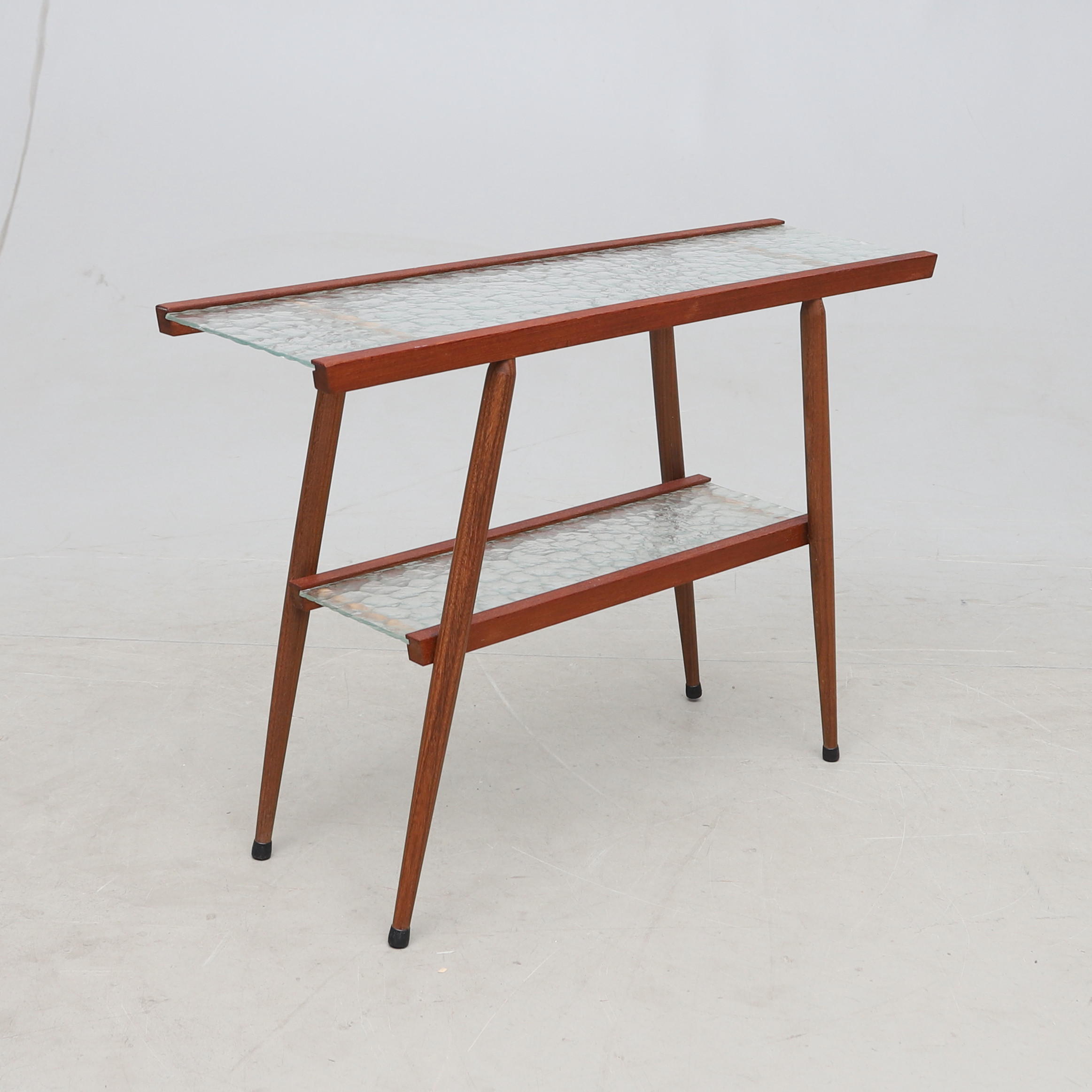 BLOMBORD, teak och glas, 1900-talest andra hälft.