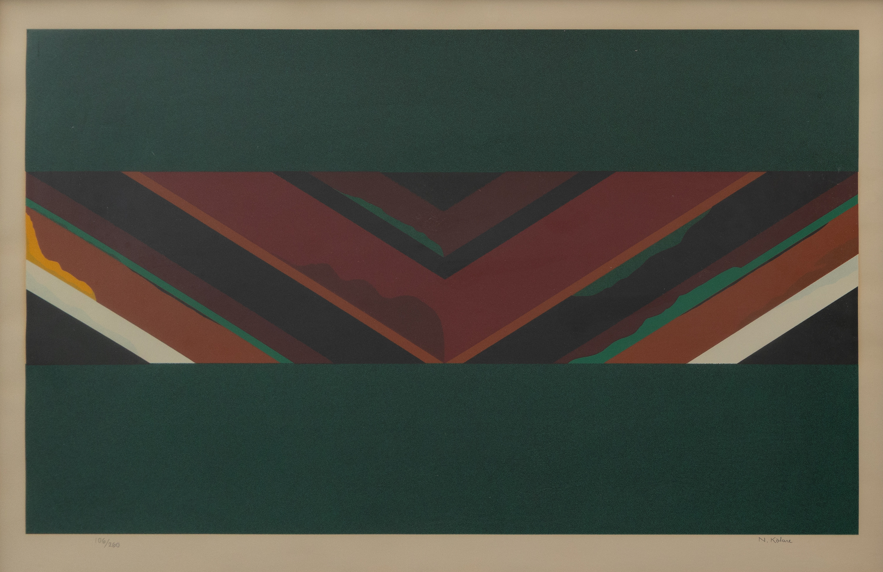 NILS KÖLARE. Komposition, litografi nr 106/260, signerad.