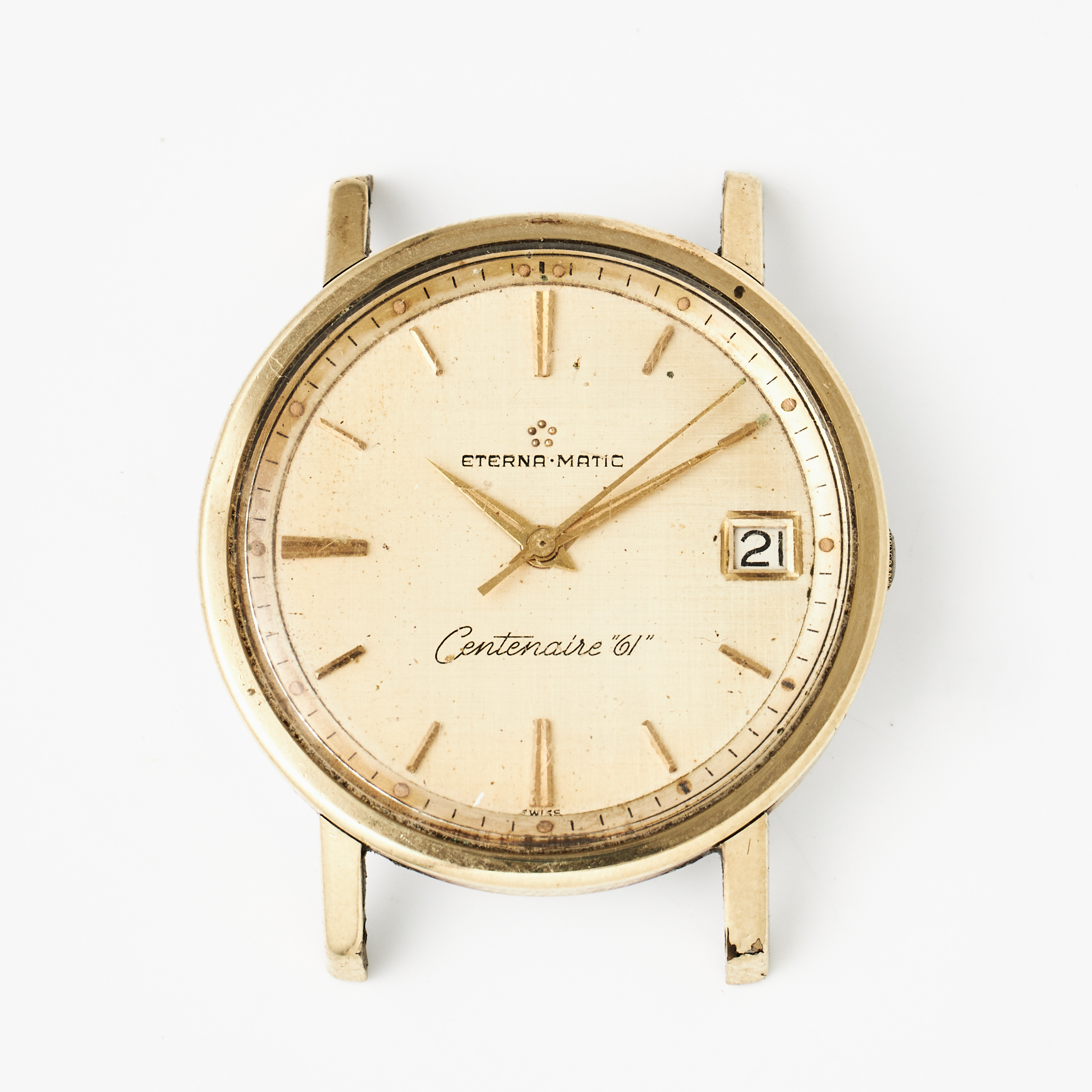 ETERNA-MATIC, Centenaire 61, armbandsur, 34,5 mm, guld på stål, ca 1965.