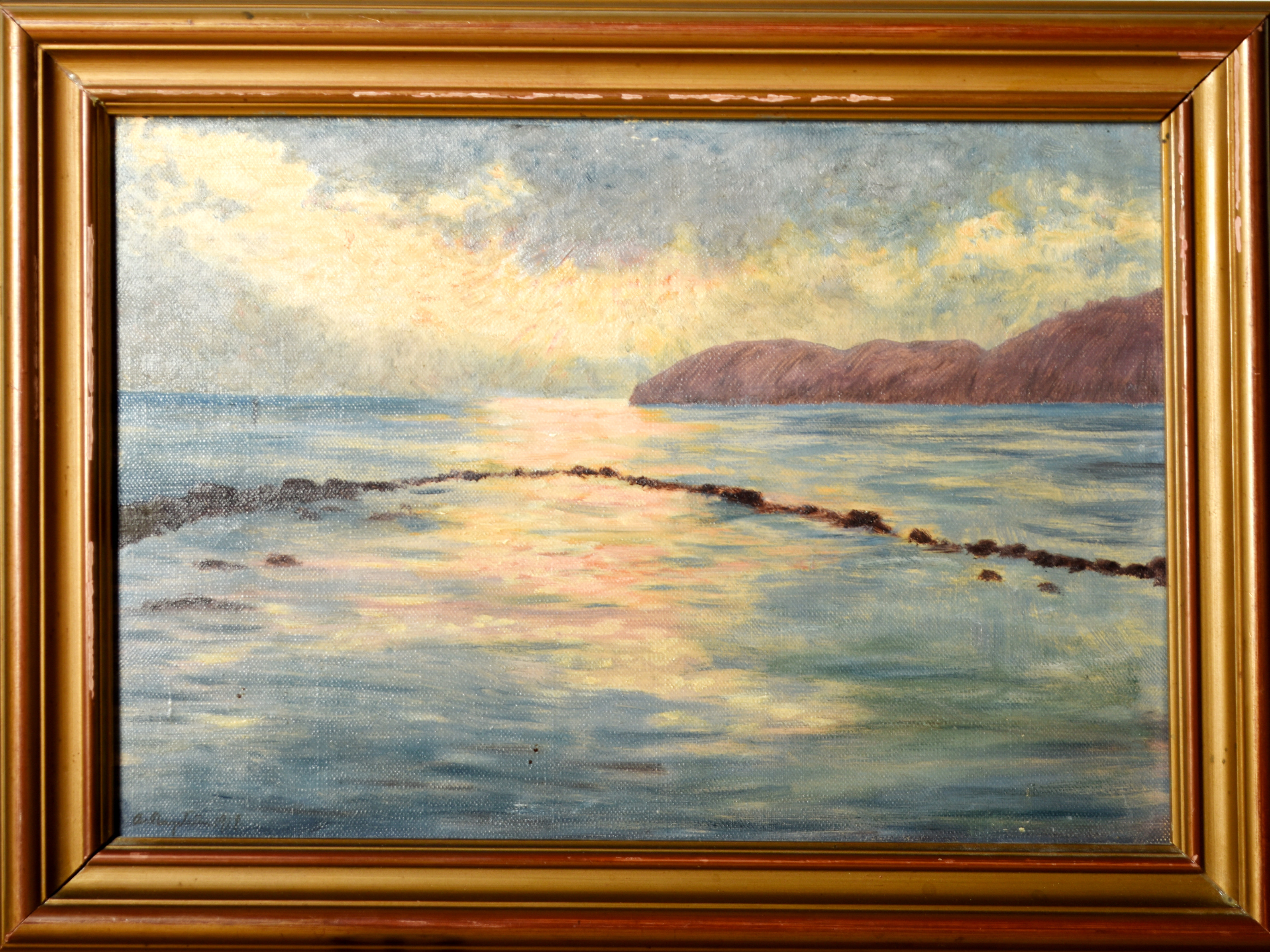 ALFRED BERGSTRÖM. Olja på duk, "en Måndag i December", Signerad och daterad 1919.