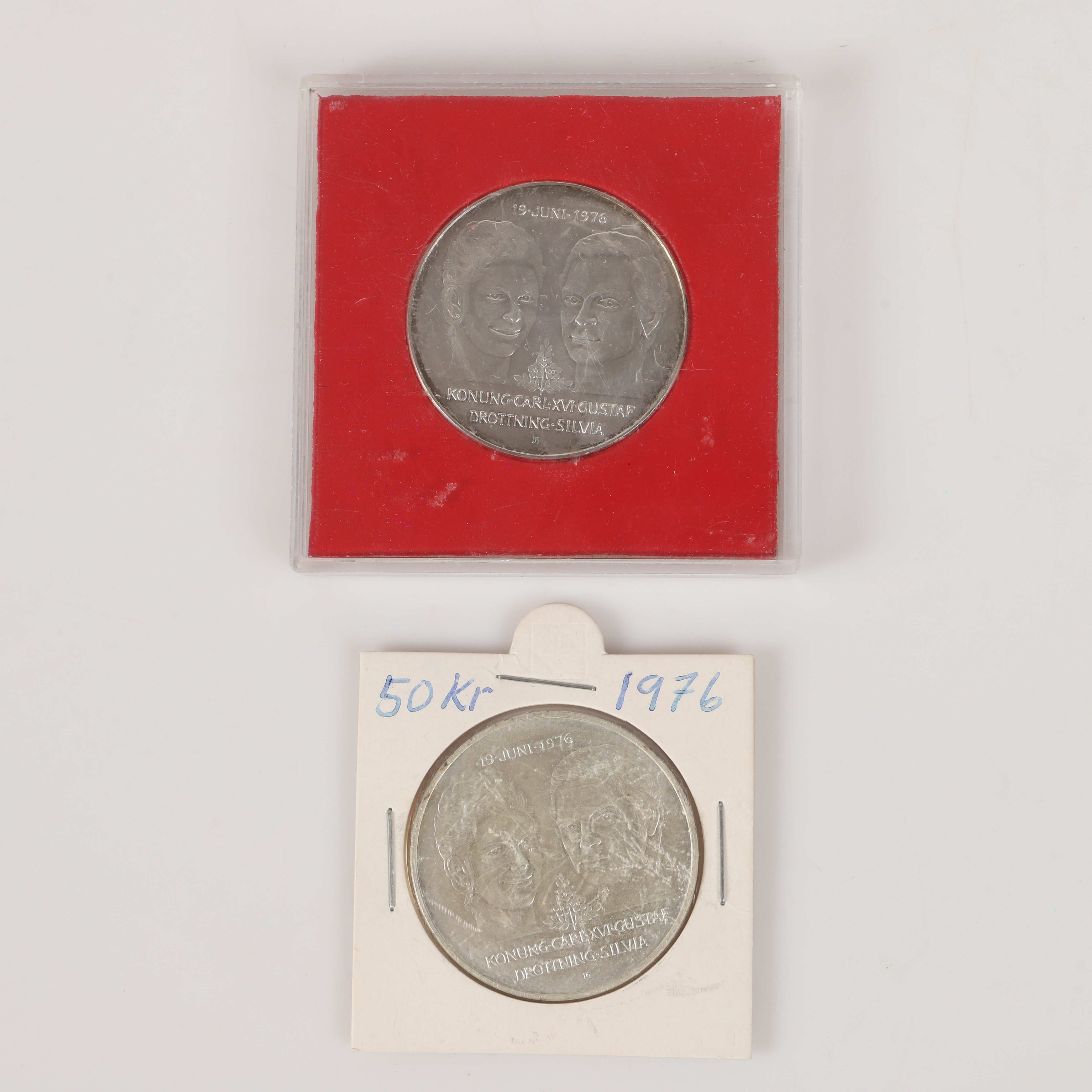 MINNESMYNT, 2 stycken, 50 kr, 1976.