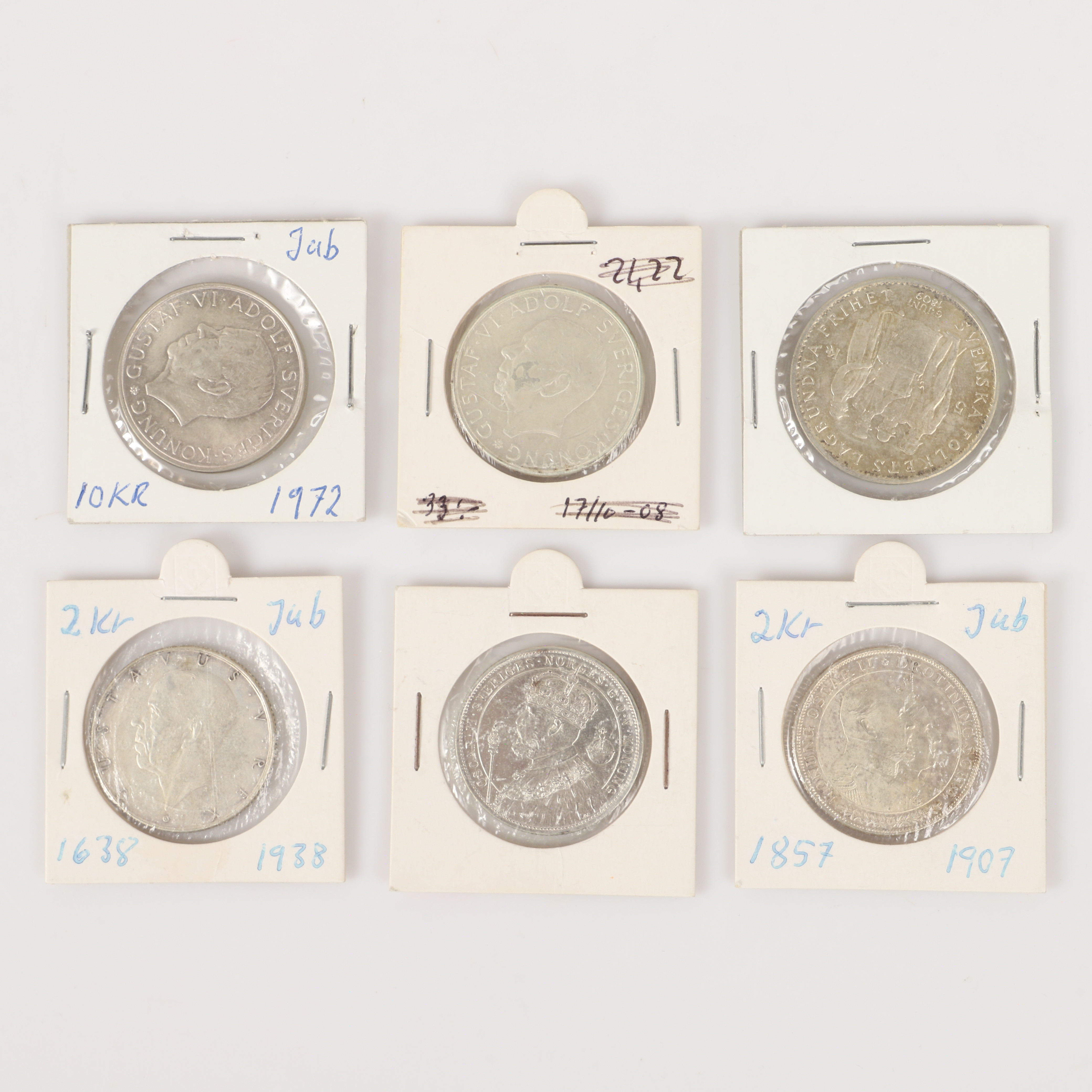 MINNESMYNT, 6 stycken, Sverige, 1800/1900-tal.
