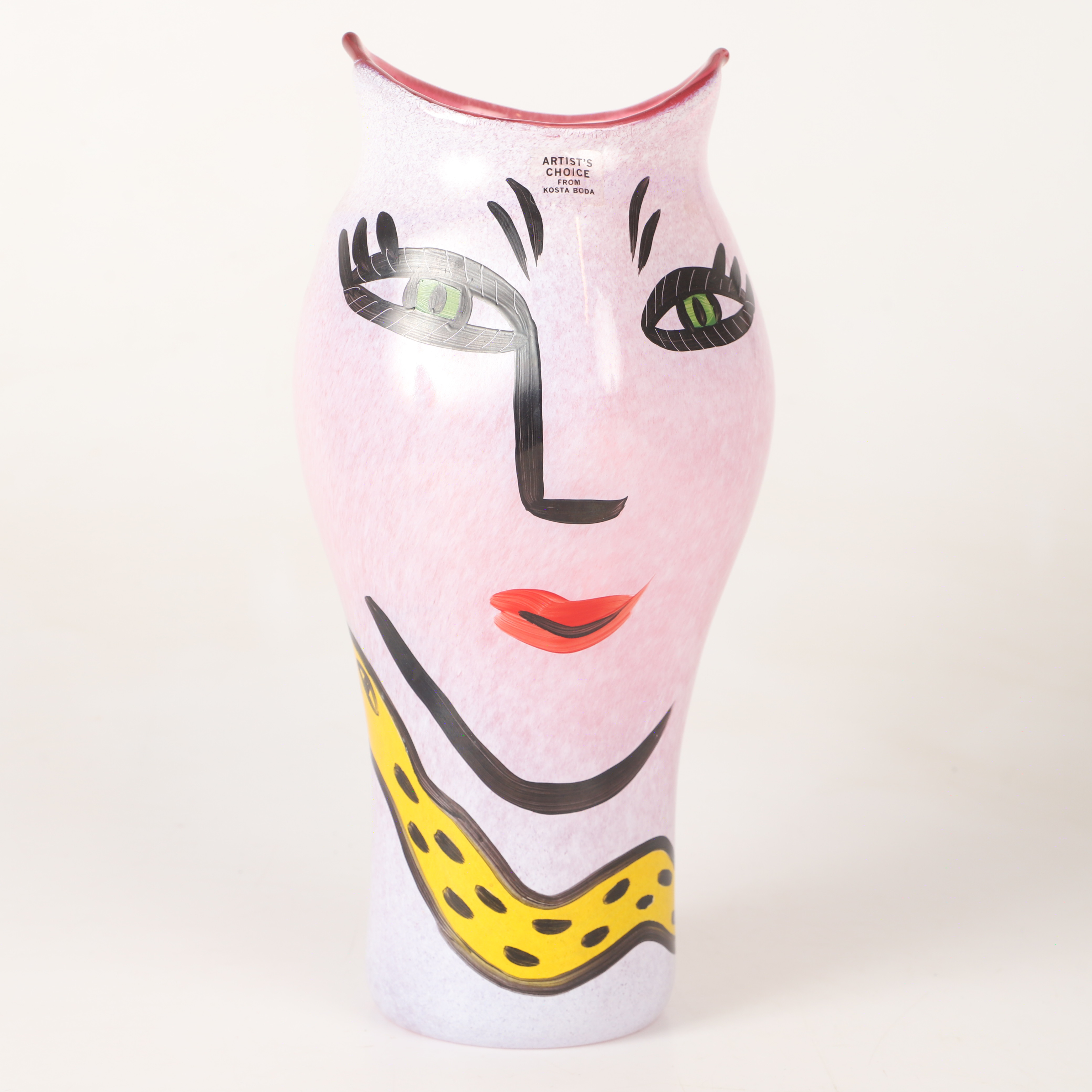 ULRICA HYDMAN-VALLIEN. Vas, "Open Minds", målat glas, Artist´s Choice, Kosta Boda, 1987, signerad.