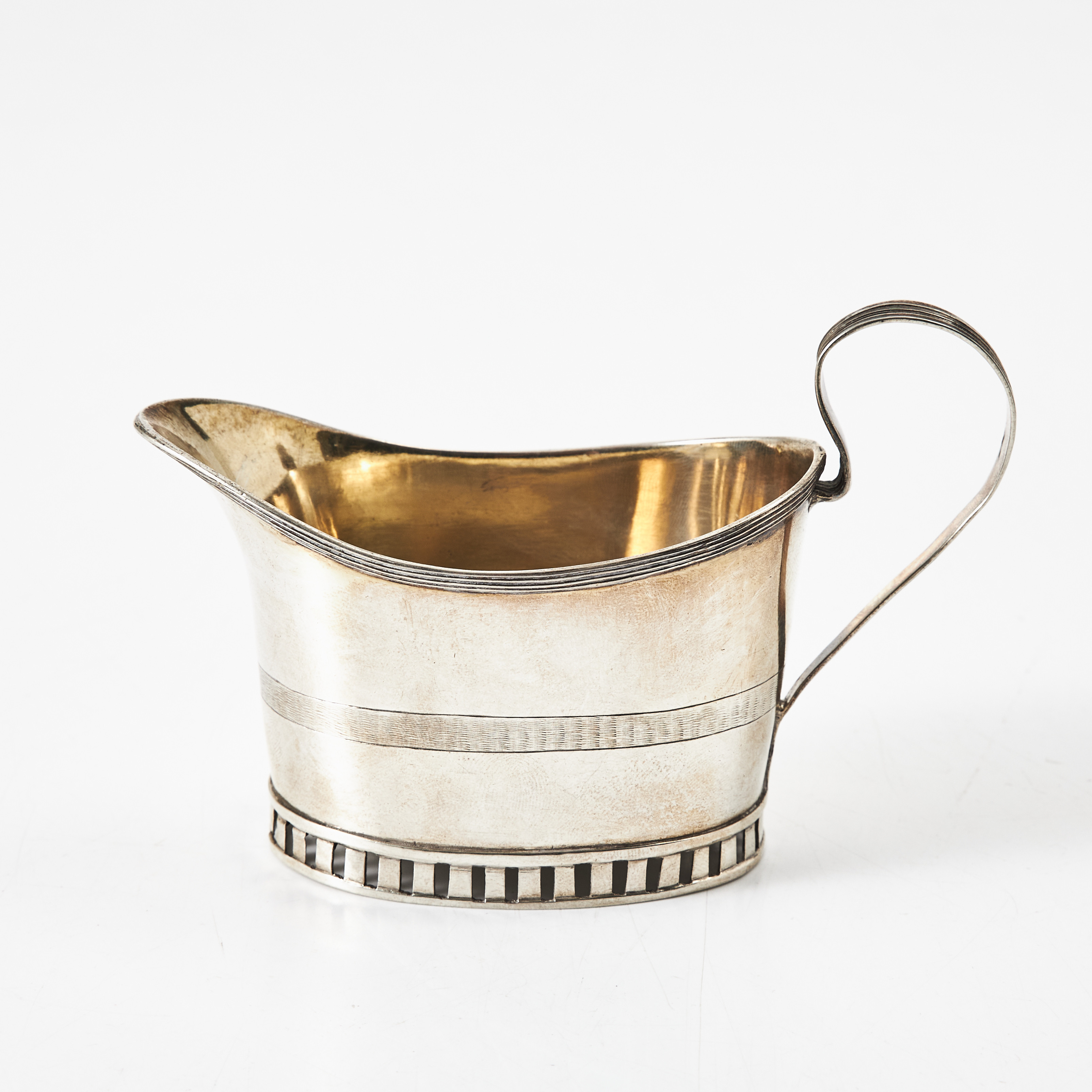 HENRIK HERVANDER. Gräddkanna, silver, sengustaviansk, Linköping 1809.