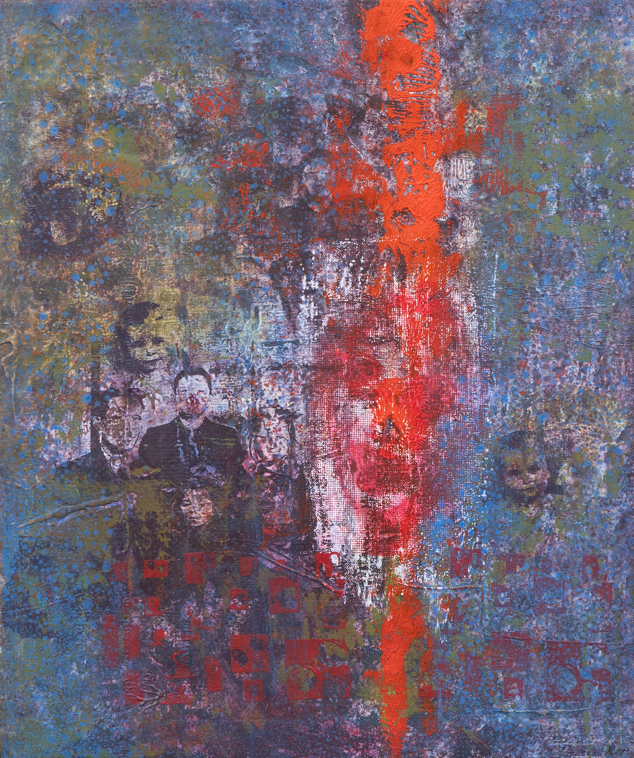 KARIN ROOS (FÖDD 1941). "Generation 3", olja på duk, signerad.