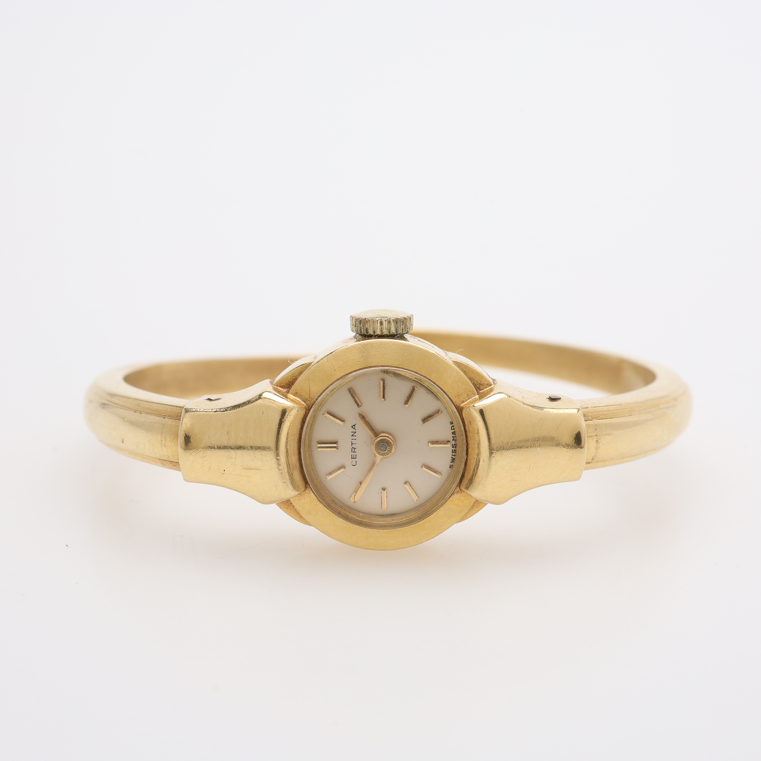 DAMARMBANDSUR & ARMBAND AV 14K GULD, CERTINA, MEKANISKT URVERK, TOTALVIKT 15,83 G.