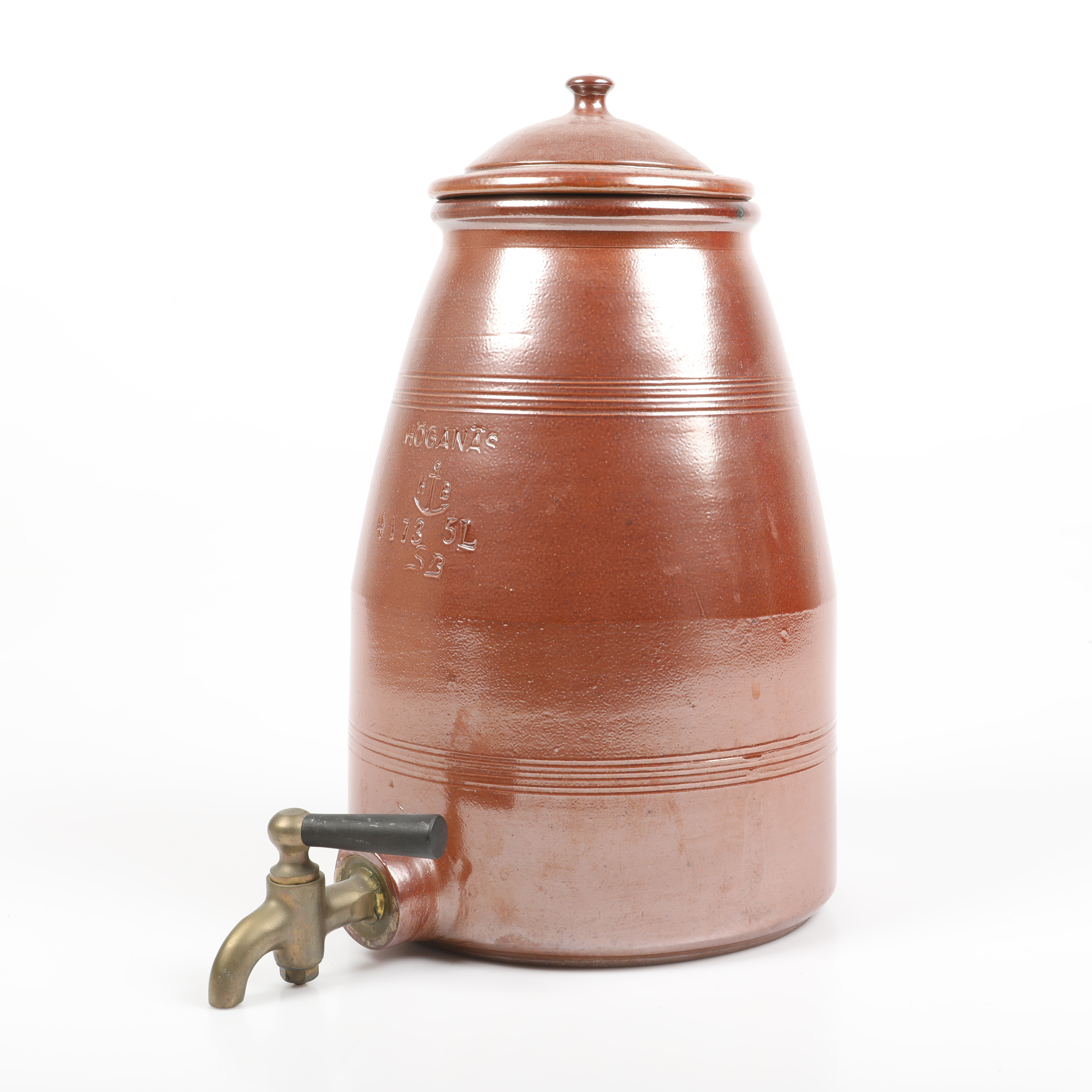 SVEN BOHLIN. Tappkranskrus, 5 L, saltglaserat stengods, Höganäs.