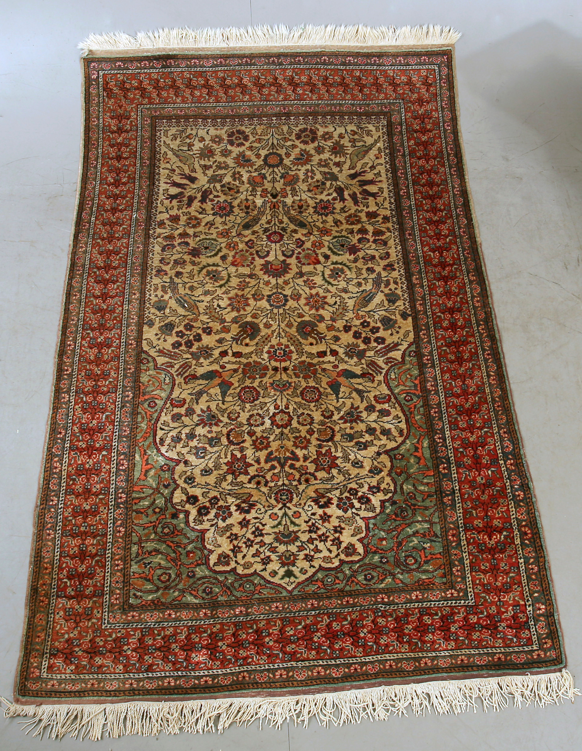 MATTA, Orientalisk, handknuten, bomull, fågelmotiv.