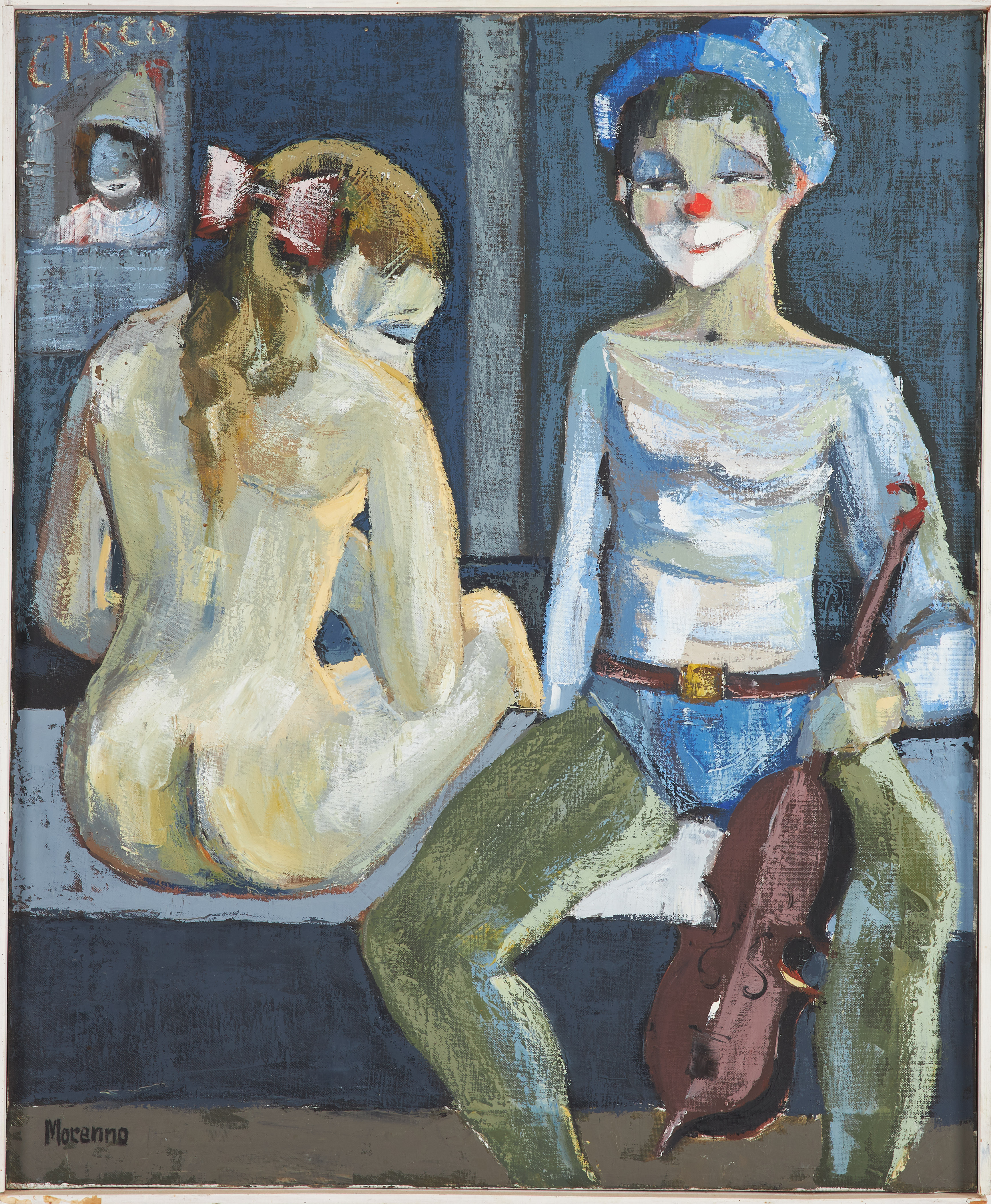 PACO MORENNO. Figurkomposition, olja på duk, signerad, 1900-tal.