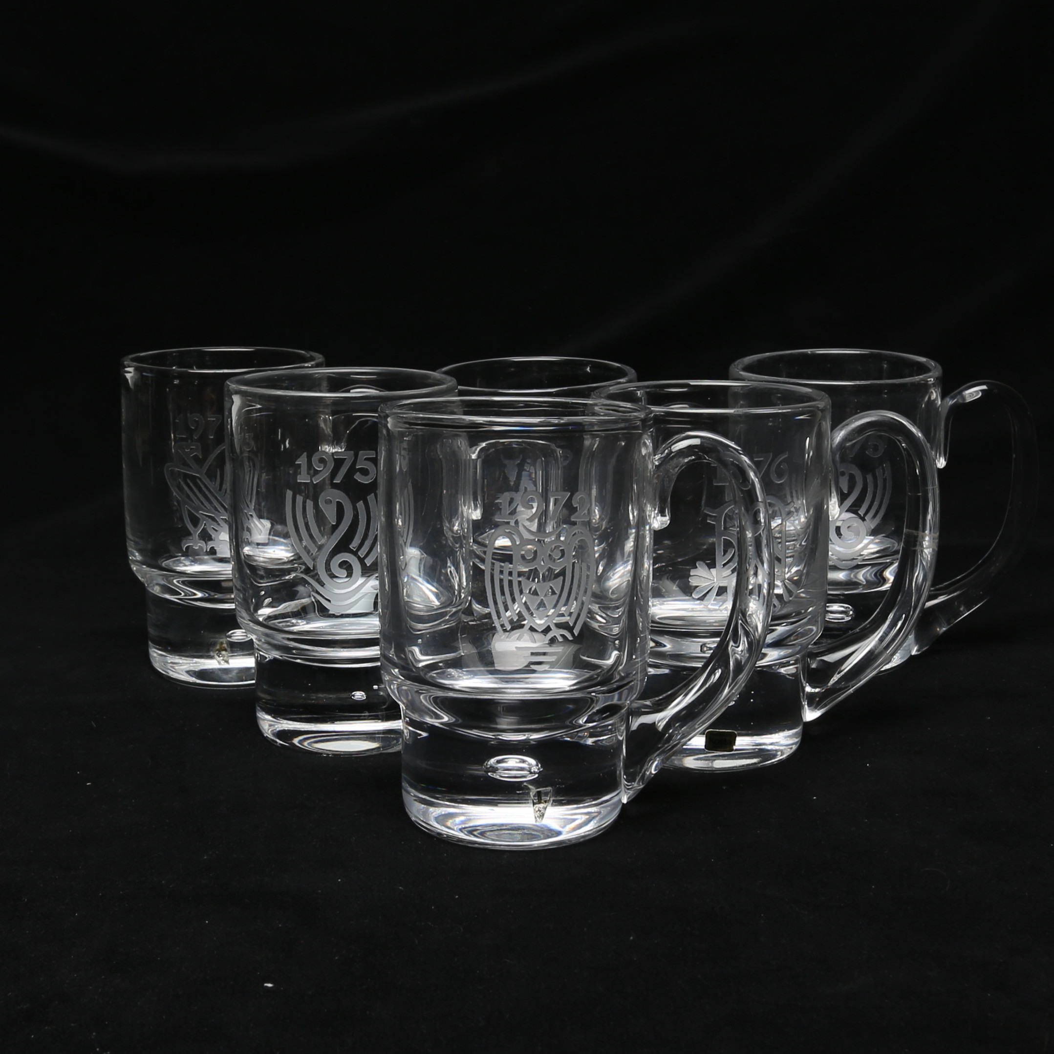 SEJDLAR 6 st, glas, Kosta, delvis i originallådor.