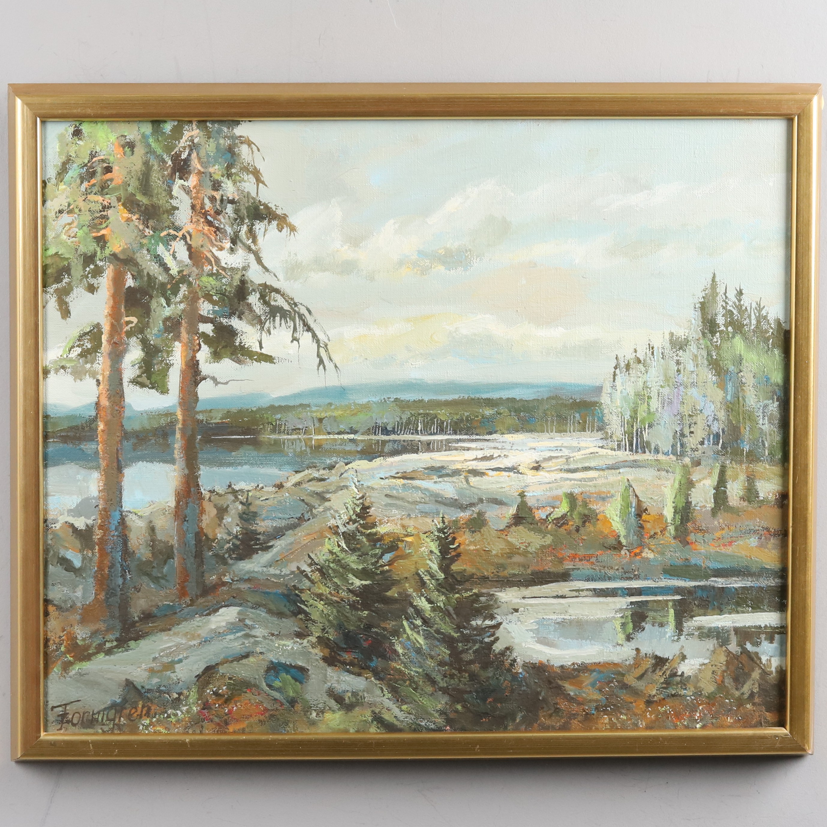 LEIF FORMGREN. OLJA PÅ DUK, "Insjö Helsingland", signerad.