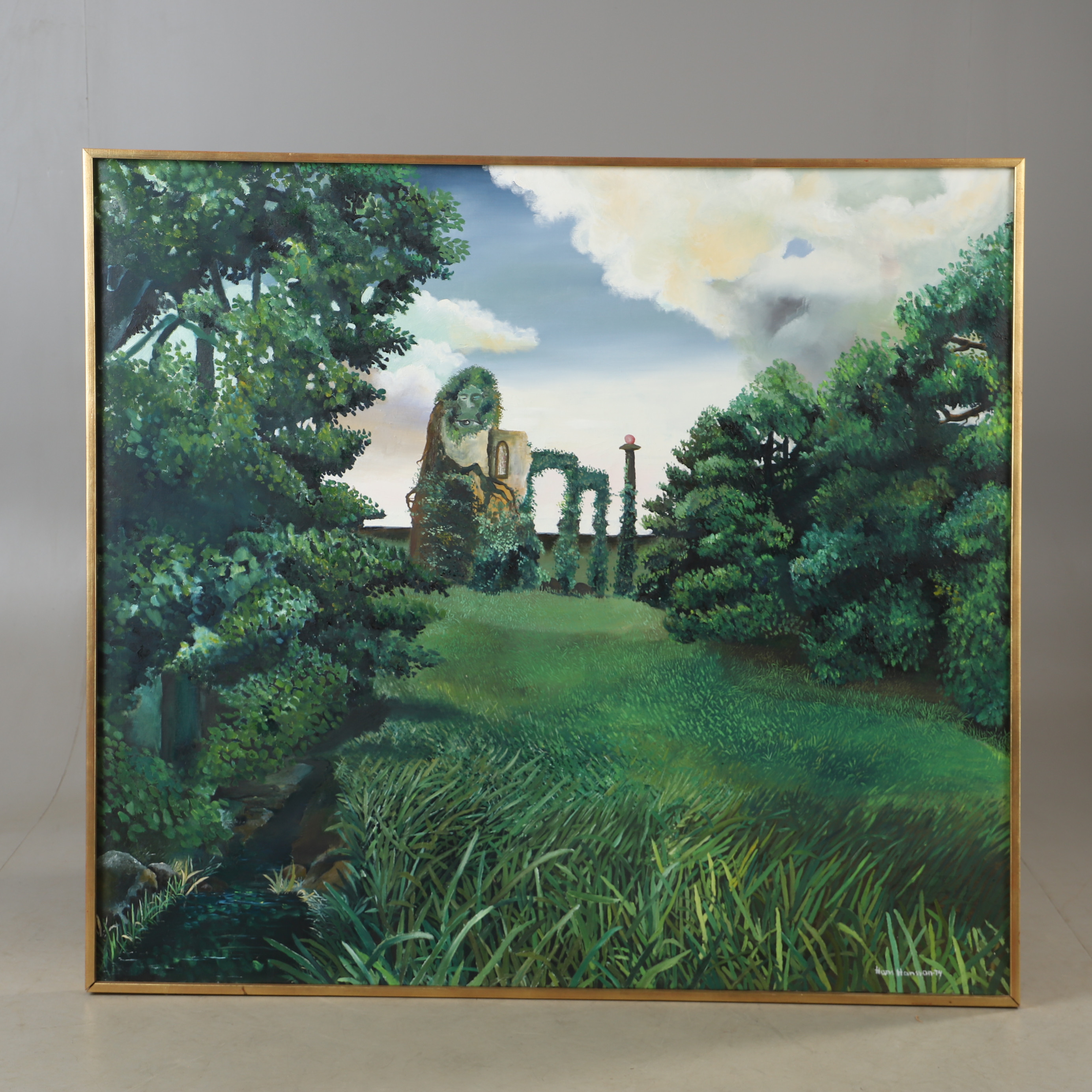 HANS HANSSON. "Livets rötter", olja på duk, signerad 1974.