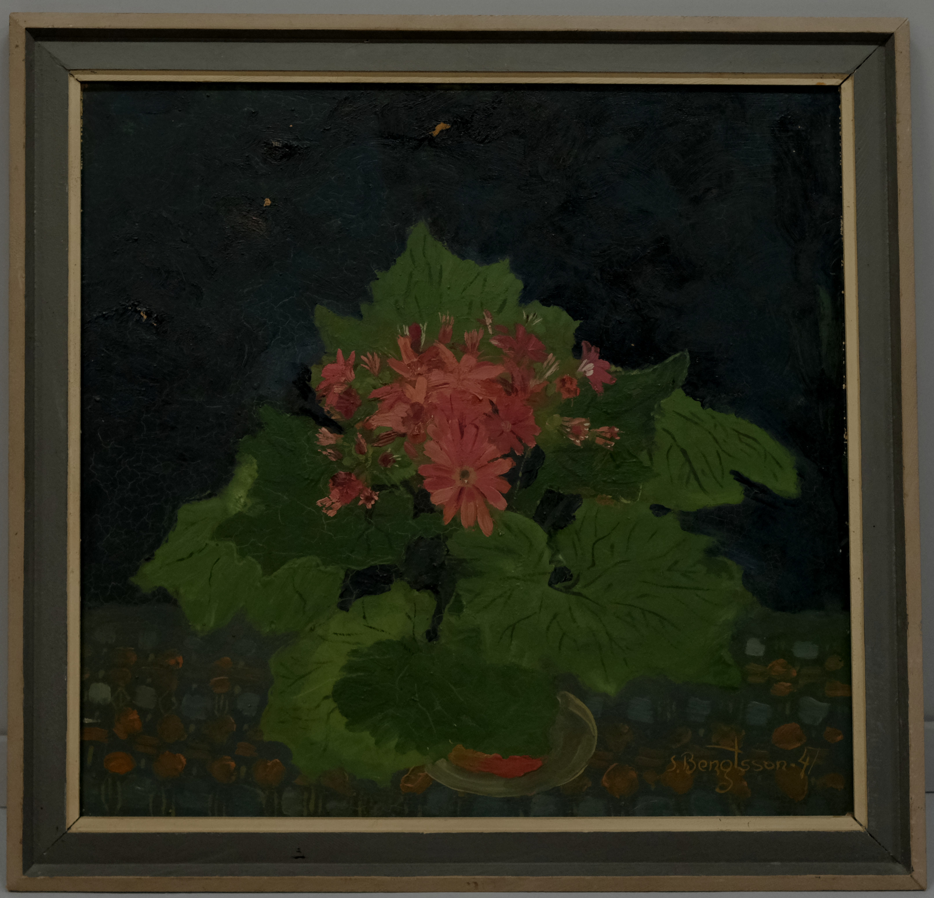 SIGFRID BENGTSSON. OLJA PÅ DUK. BLOMSTERSTILLEBEN.