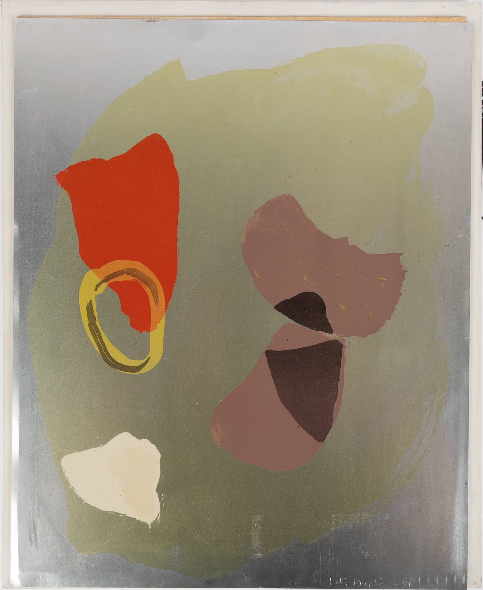 LISELOTT (LOTTI) RINGSTRÖM ( FÖDD 1942). Komposition, litografi på aluminium.
