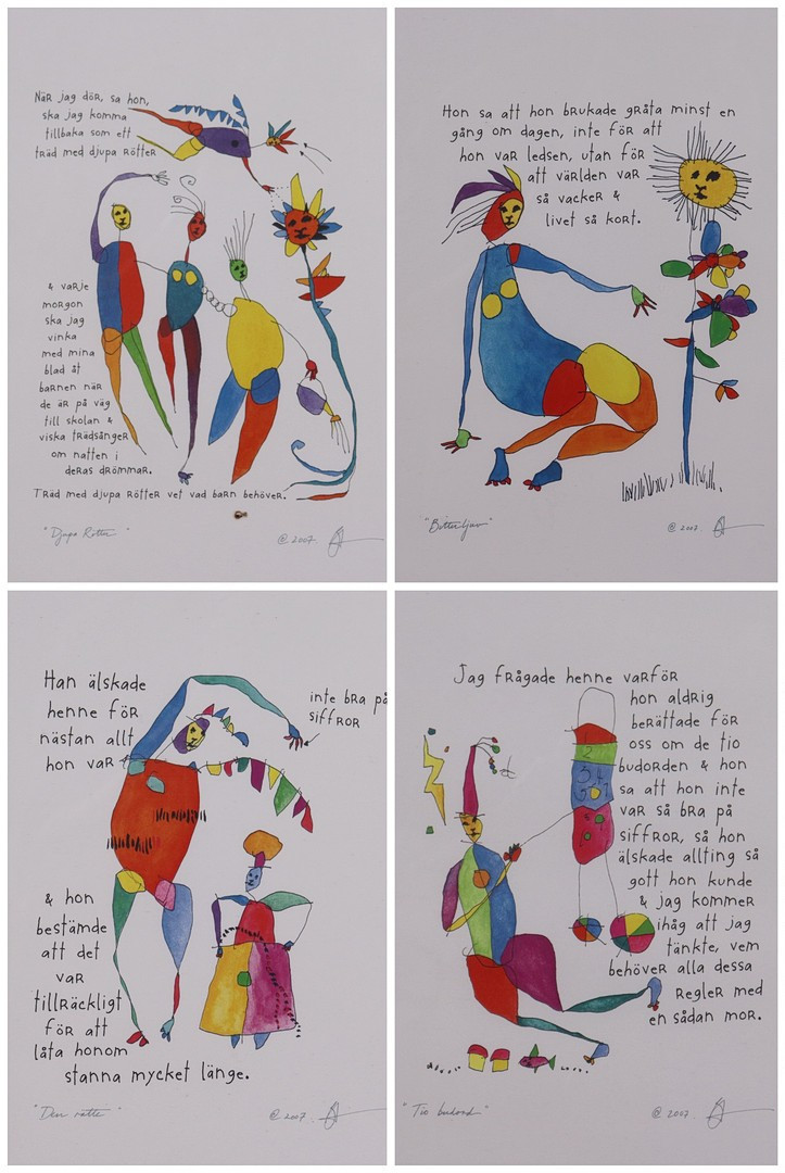BRIAN ANDREAS. OFFSET TRYCK, figurkompositioner, 4st.