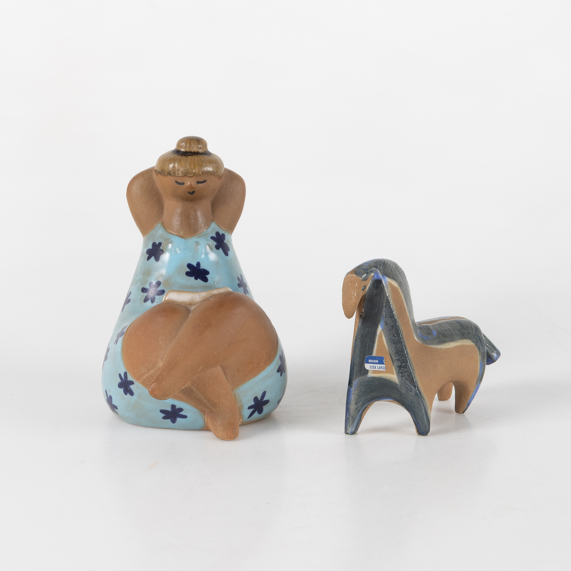LISA LARSON. Figuriner, "Emma" samt "Häst", Gustavsberg.
