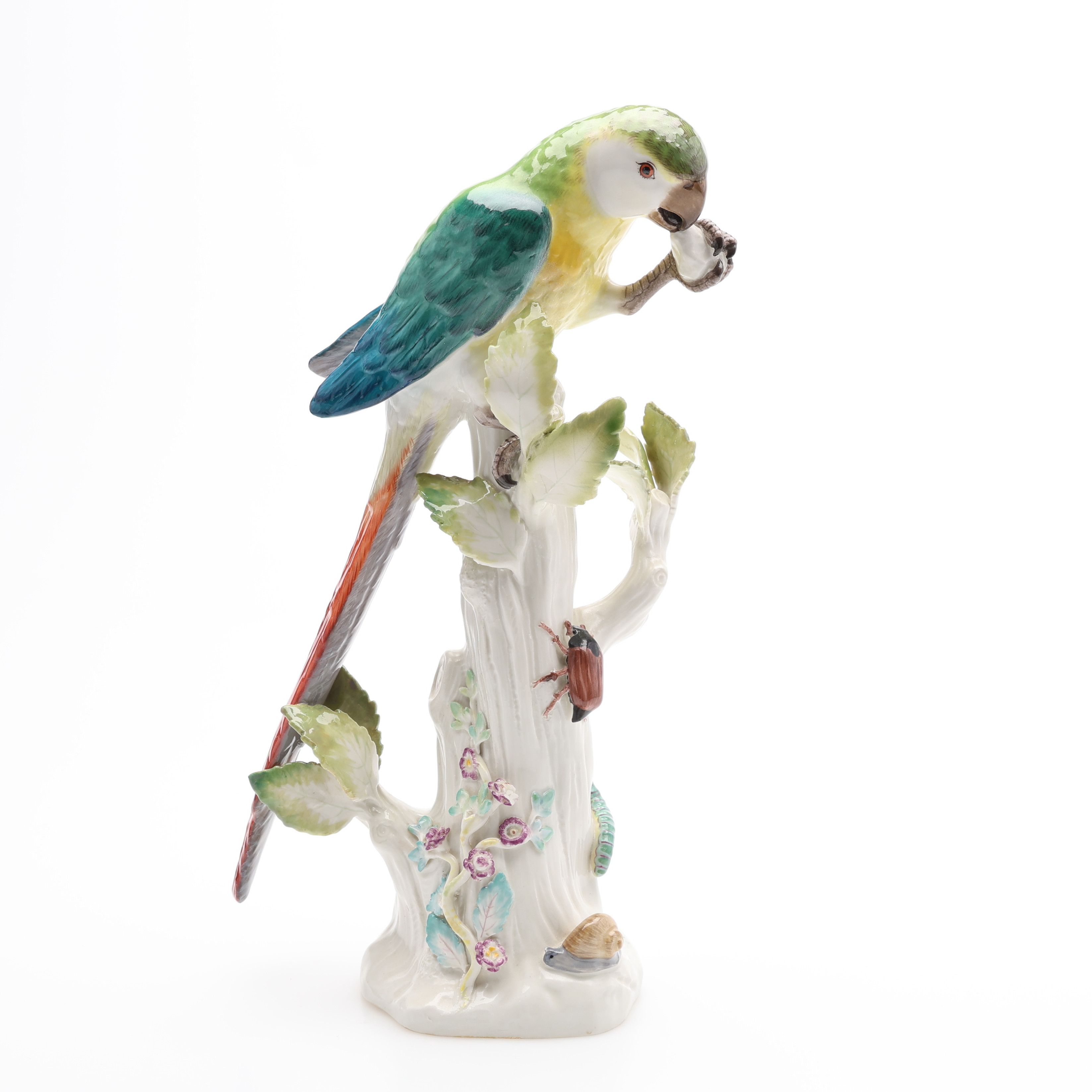 FIGURIN, PORSLIN, PAPEGOJA, MODELL 20X, MEISSEN, 1800-TAL.