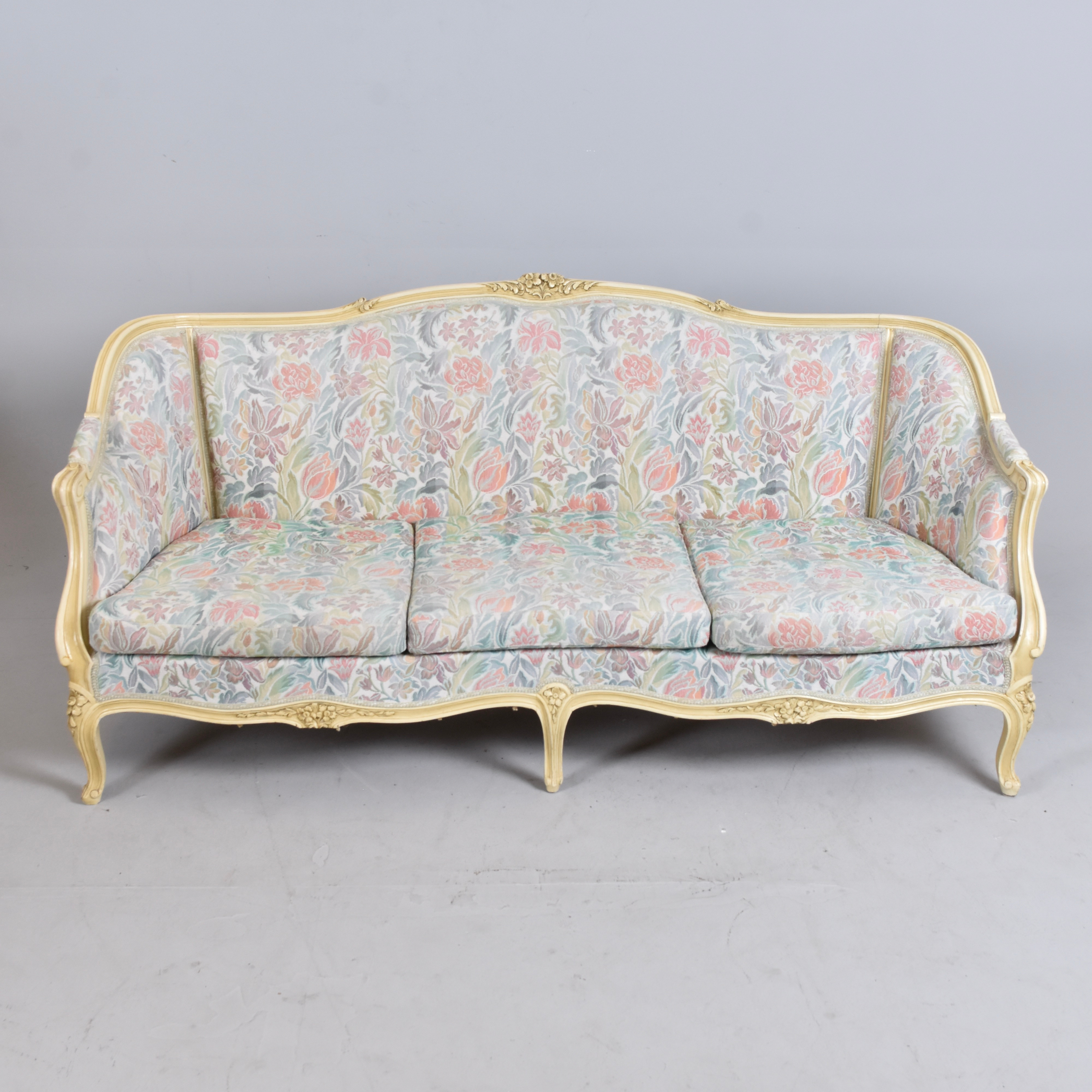 SOFFA, 3-sits, bemålat trä, Rokokostil, 1900-tal.