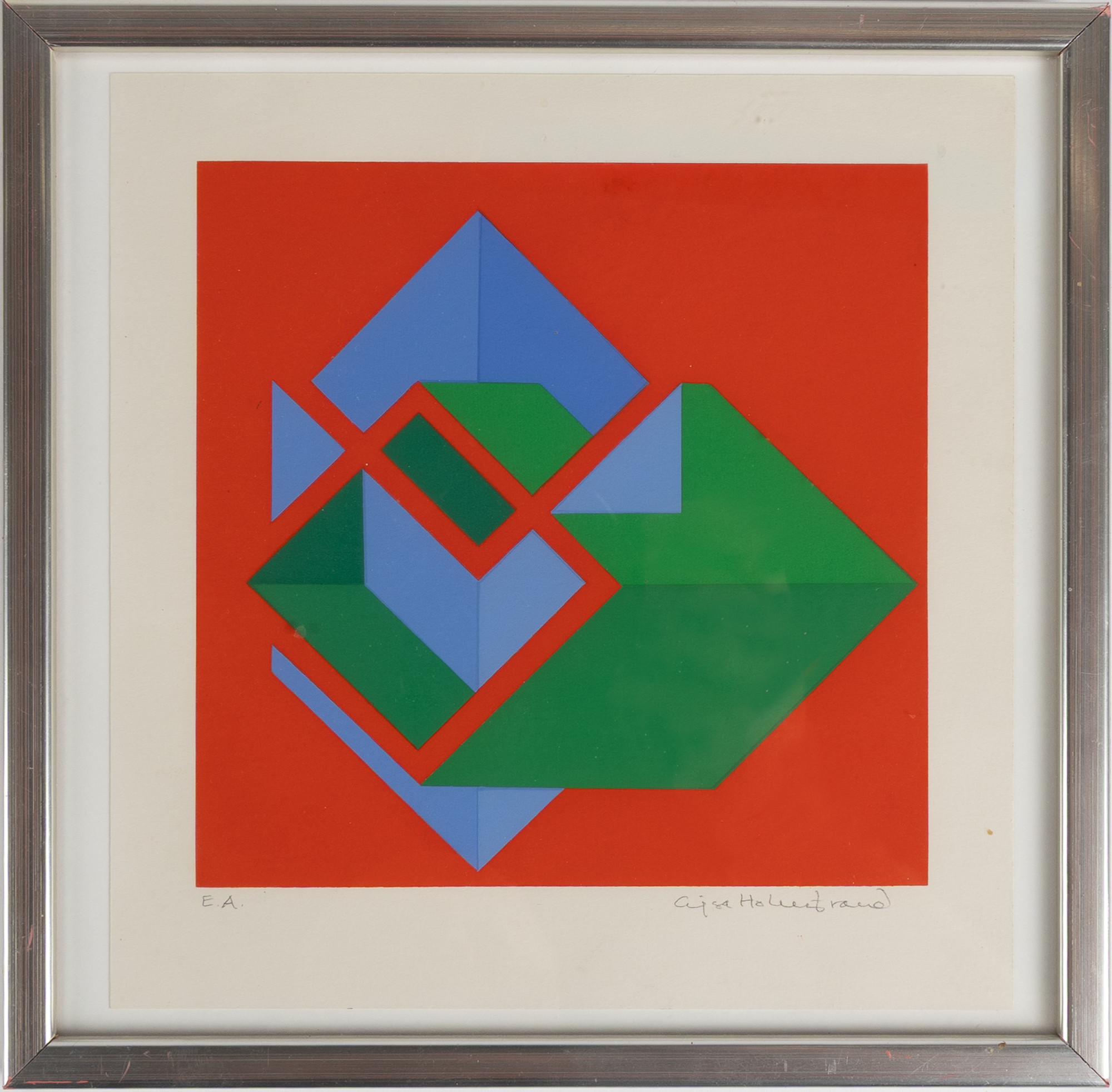 CAJSA HOLMSTRAND (1951-2025). Komposition, färglitografi.