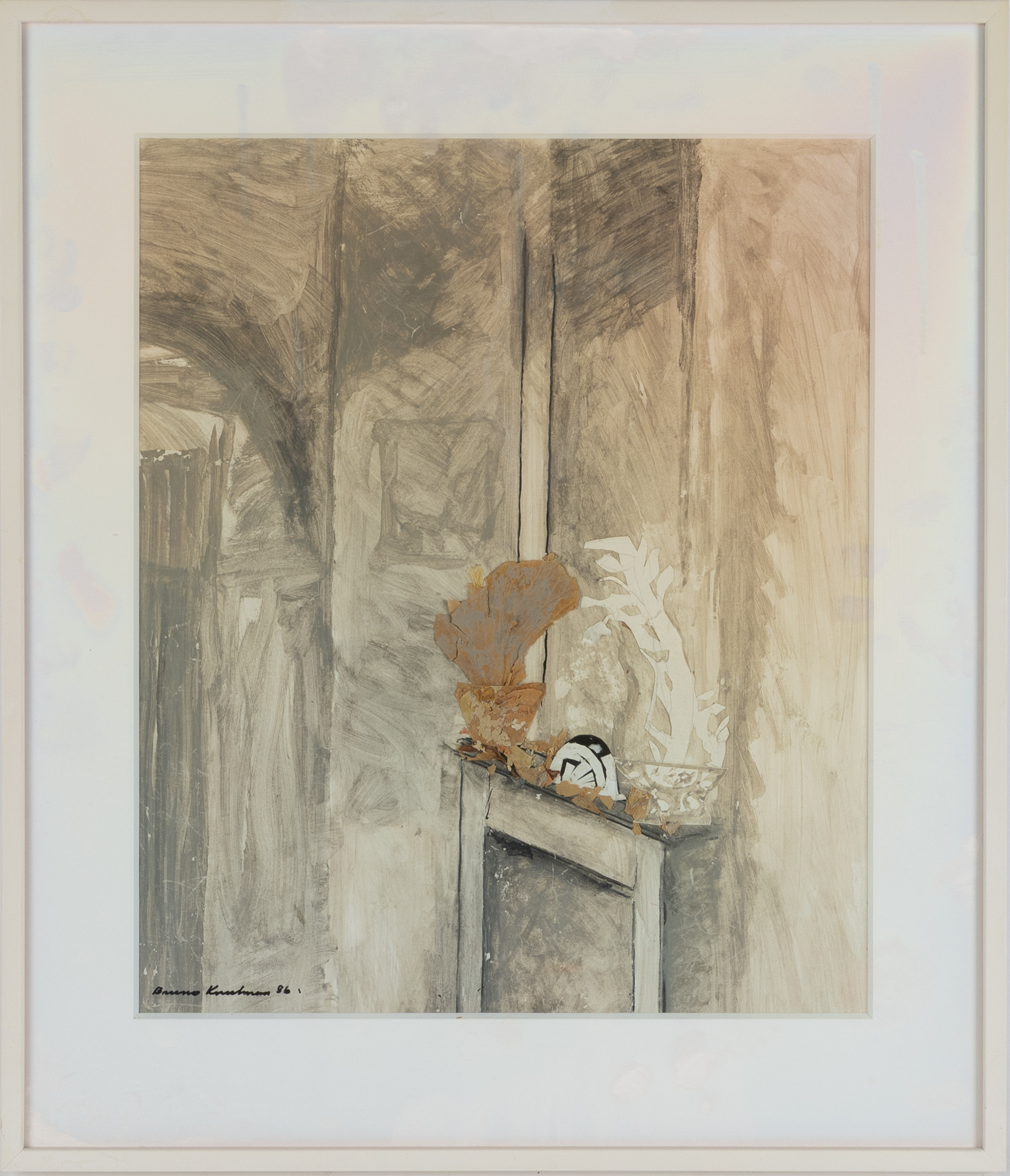 BRUNO KNUTMAN (1930–2017). "Gustaviansk interiör", blandteknik på papper.