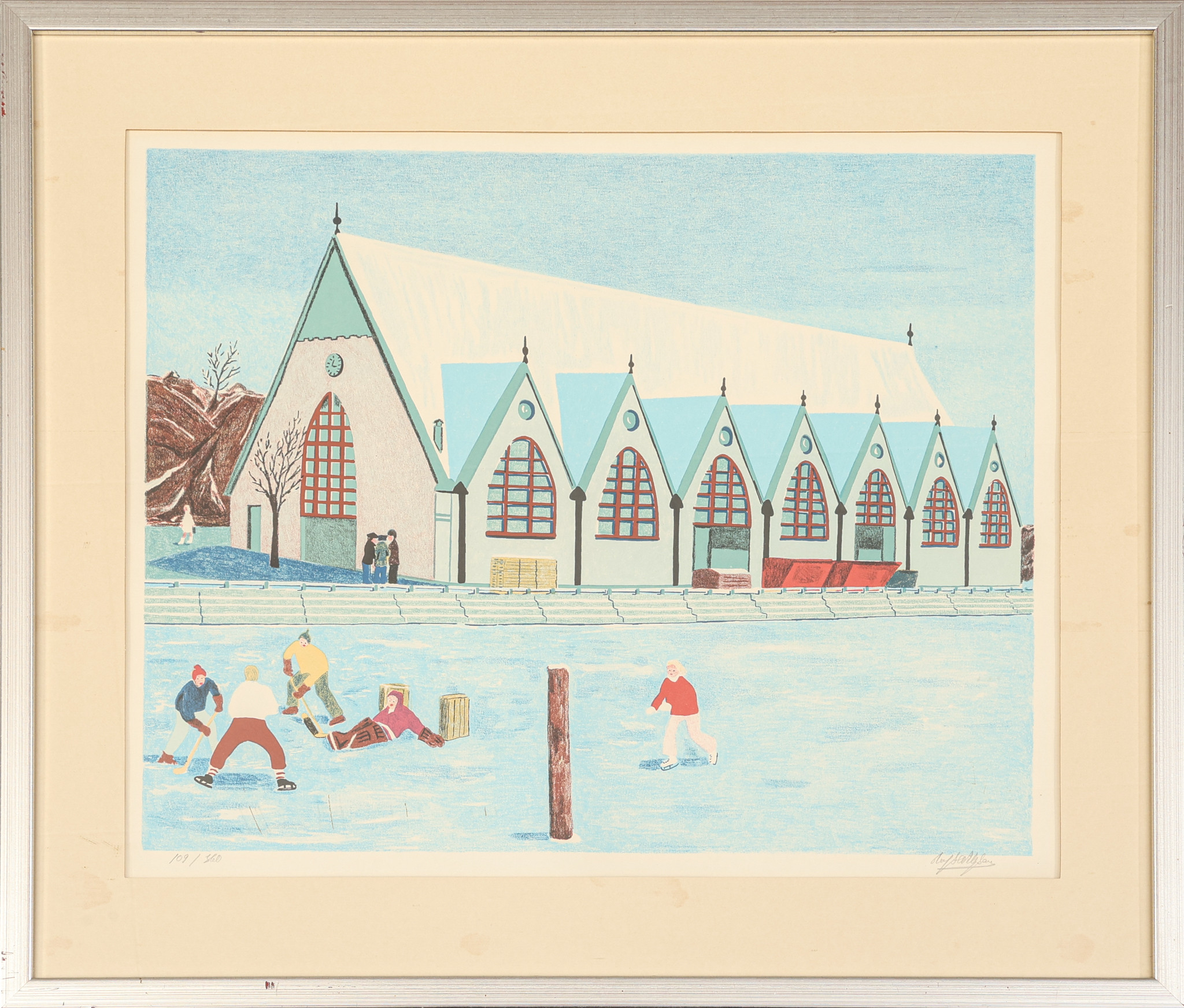 ULF S NILSSON. Litografi, "Fiskekyrkan" signerad, numrerad 109/360.