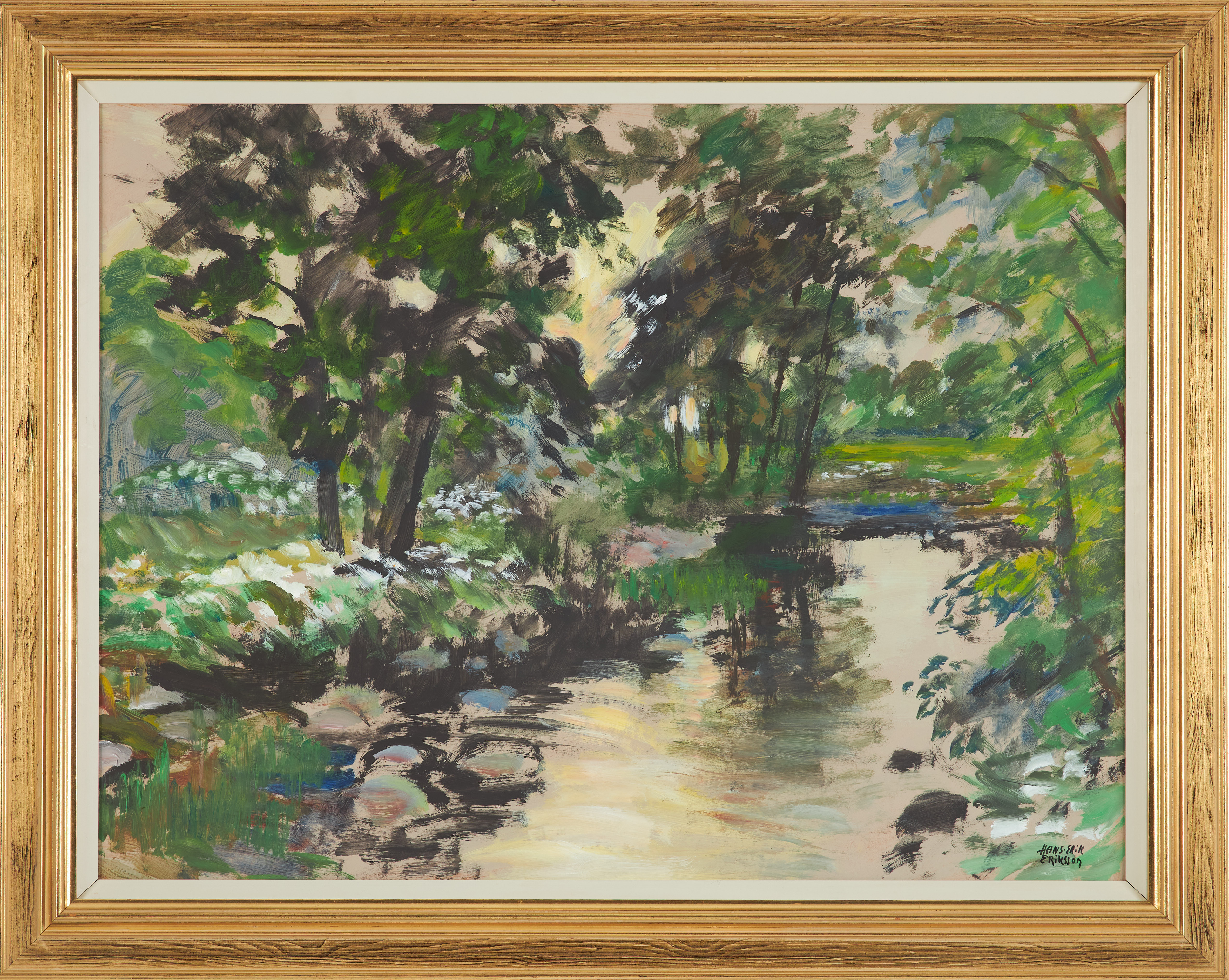 HANS ERIK ERIKSSON (1921-1997). Landskapsmotiv, olja på pannå, signerad.